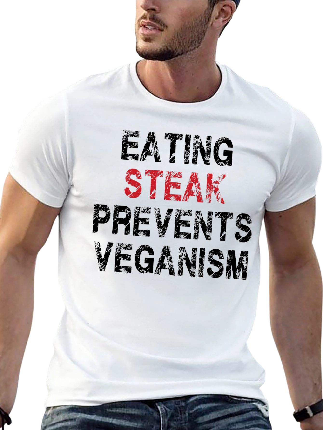Eating Steak Prevents Veganism Funny T-Shirt