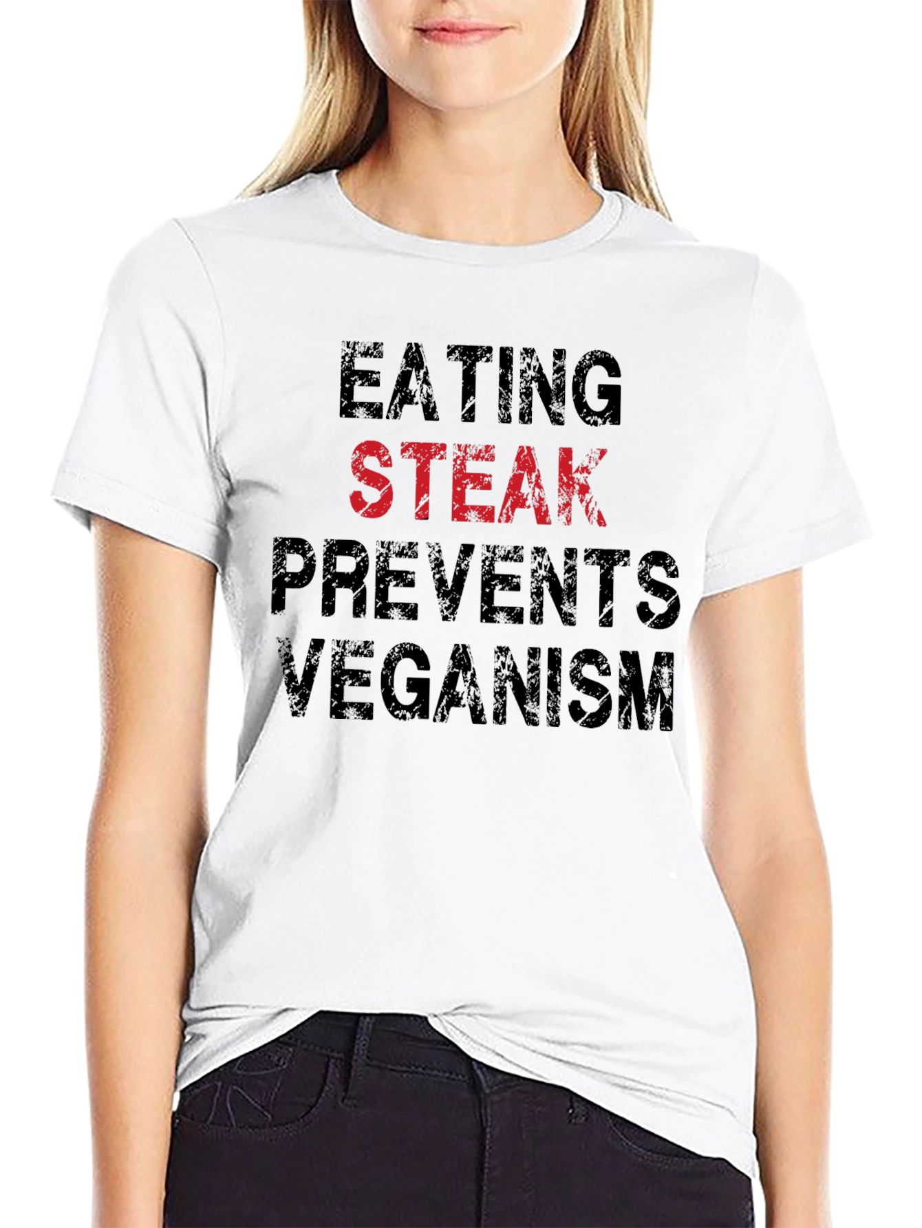 Eating Steak Prevents Veganism Funny T-Shirt