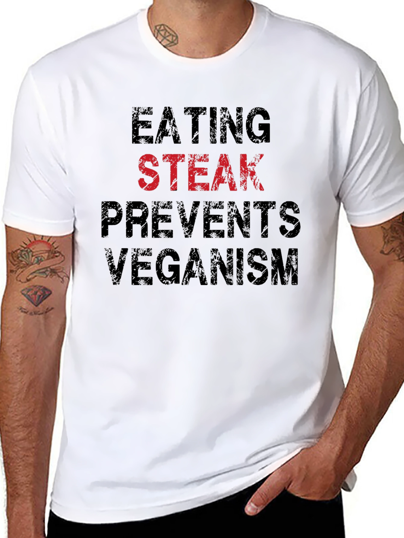 Eating Steak Prevents Veganism Funny T-Shirt