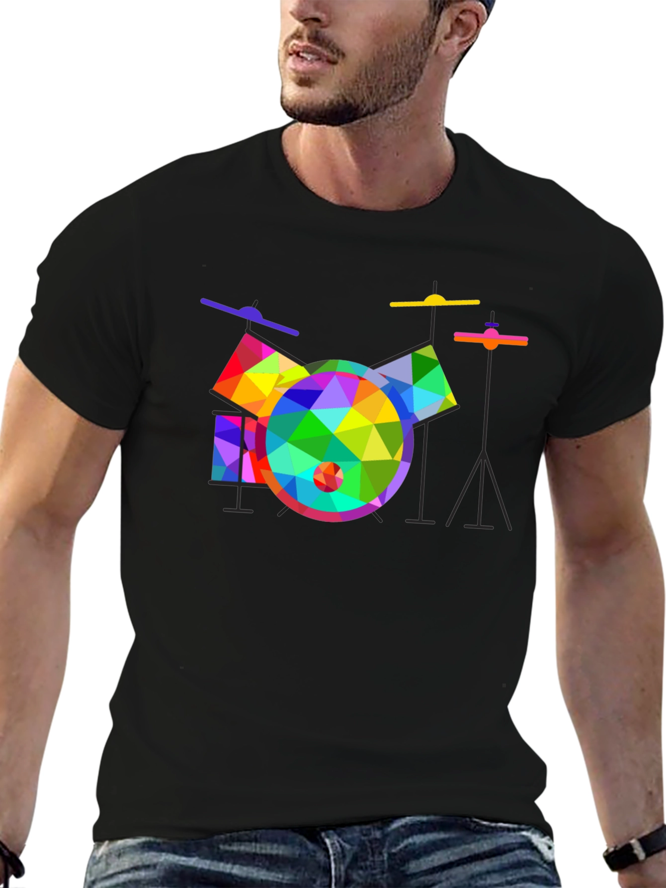 Geometric Drum Set Graphic Tee