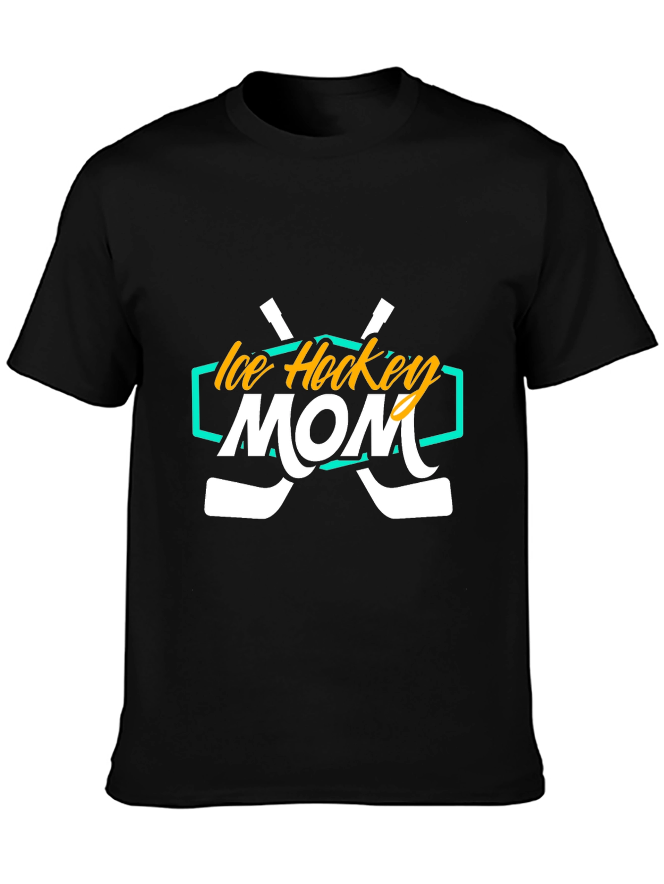 Ice Hockey Mom Graphic Tee - Black Cotton T-Shirt