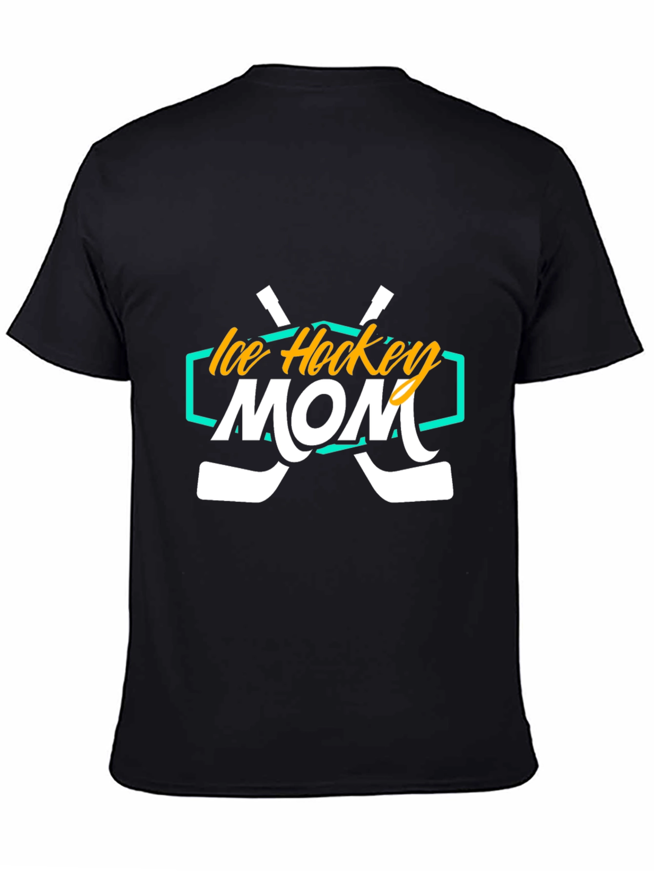 Ice Hockey Mom Graphic Tee - Black Cotton T-Shirt