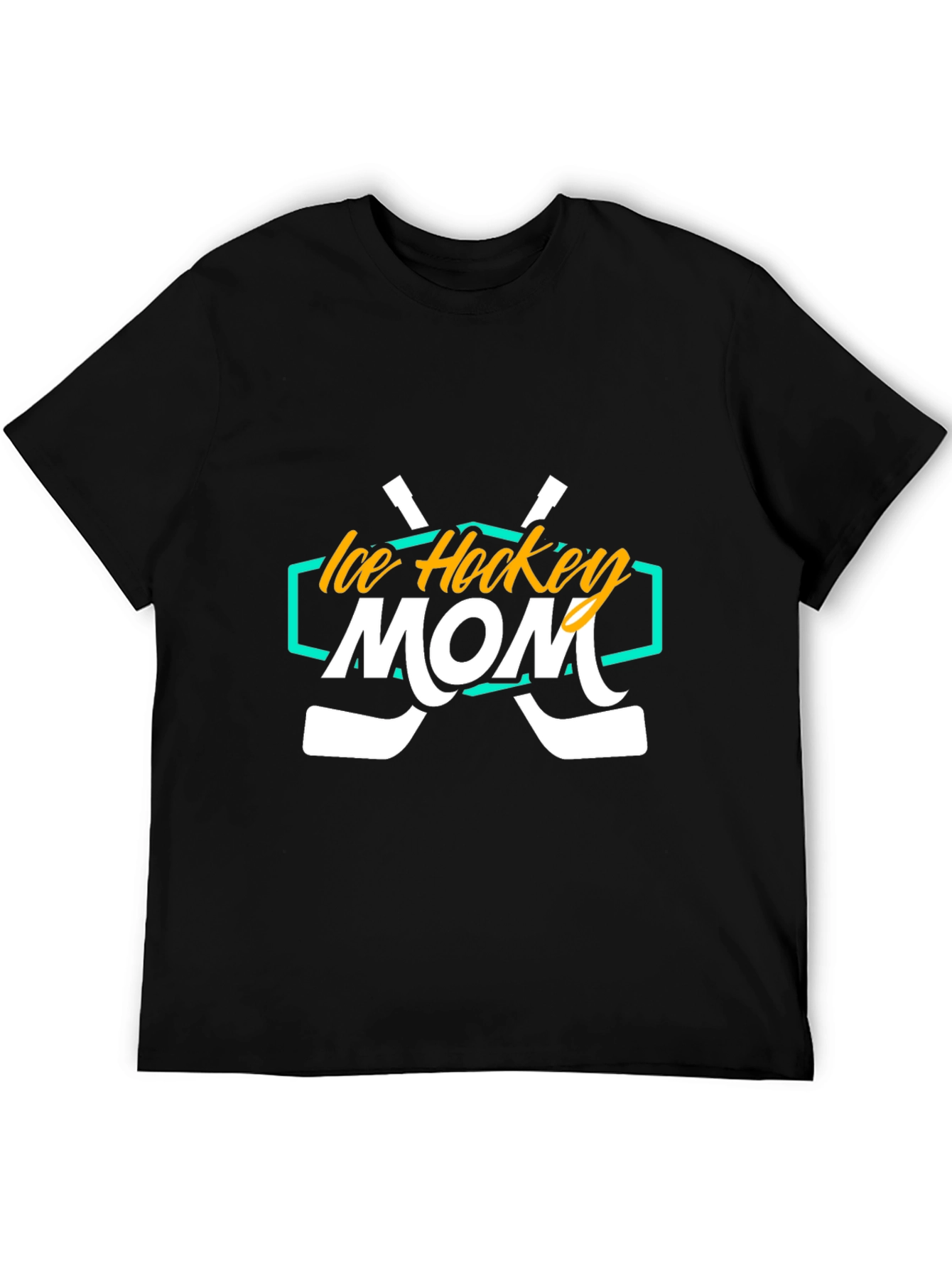 Ice Hockey Mom Graphic Tee - Black Cotton T-Shirt
