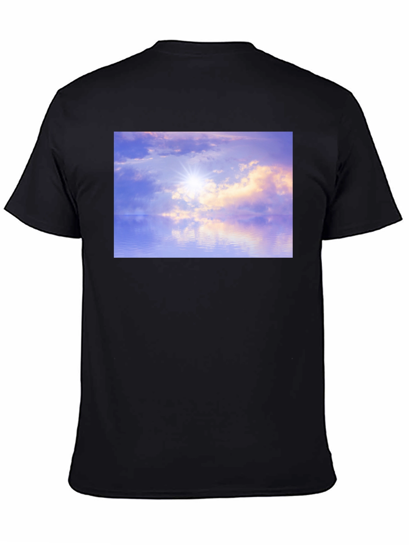 Sunset Reflections Graphic Tee - Soft Black Cotton