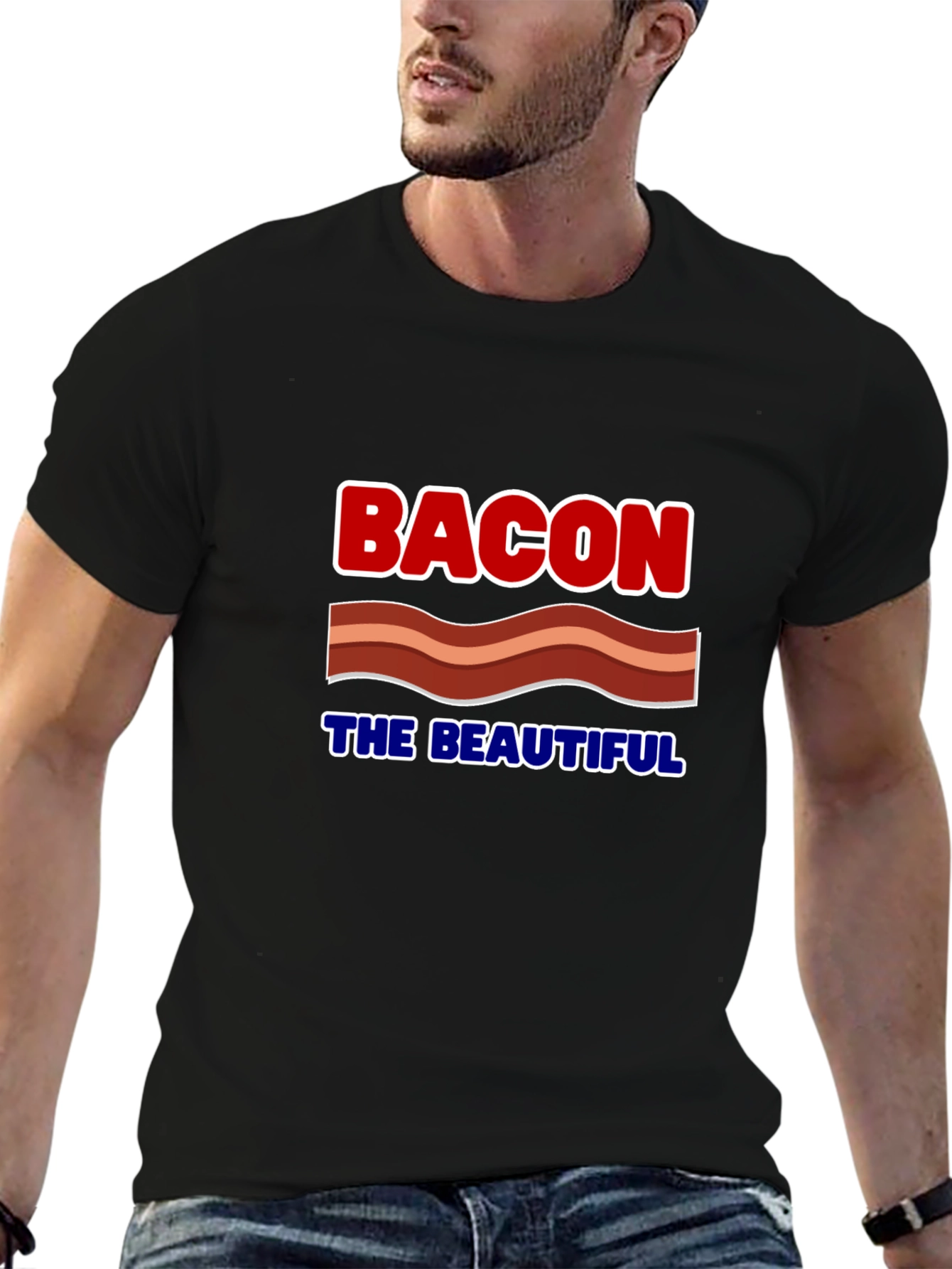 Bacon The Beautiful Graphic Tee - Funny Food Shirt