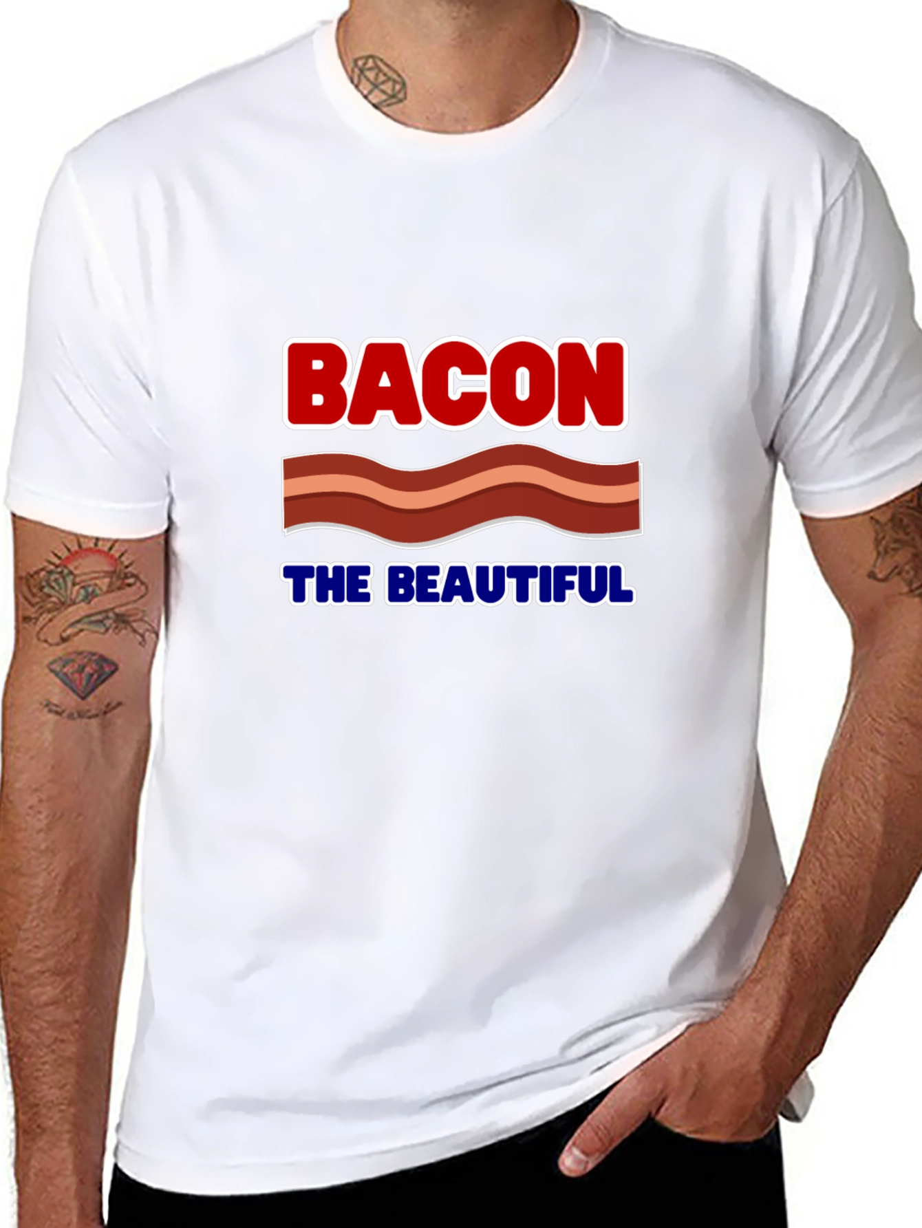 Bacon The Beautiful Graphic Tee - Funny Food Shirt