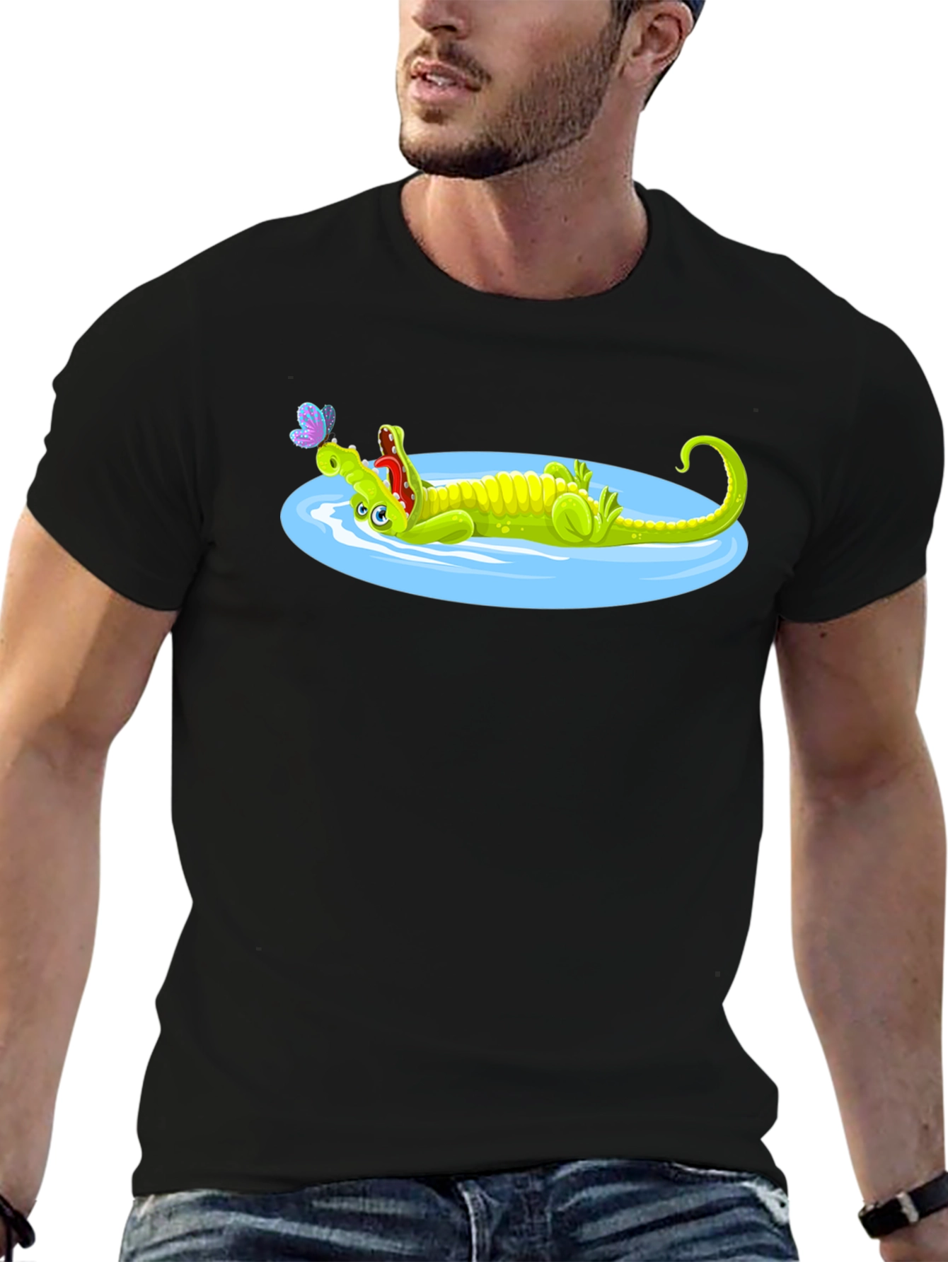 Cartoon Crocodile T-Shirt - Relaxed Graphic Tee