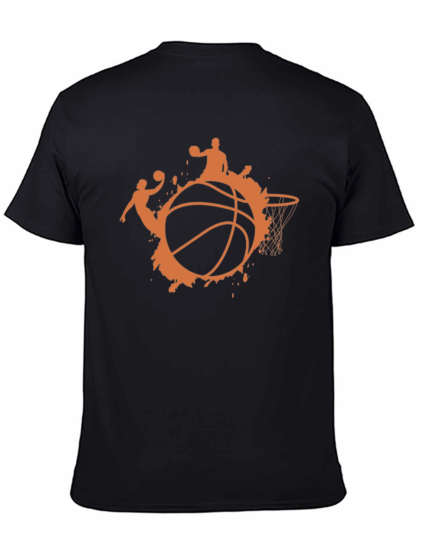 Basketball Graphic Tee - Black Cotton T-Shirt