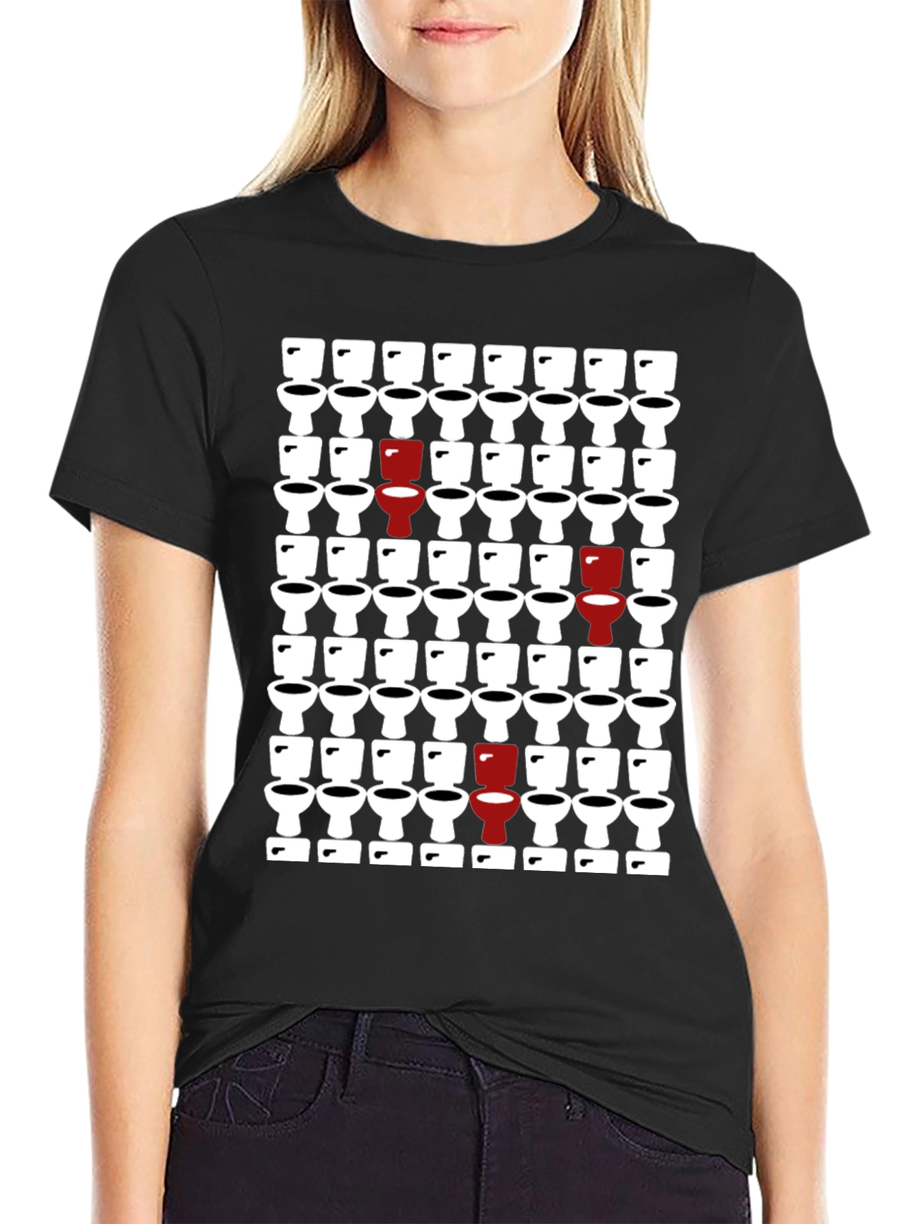 Novelty Toilet Pattern T-Shirt