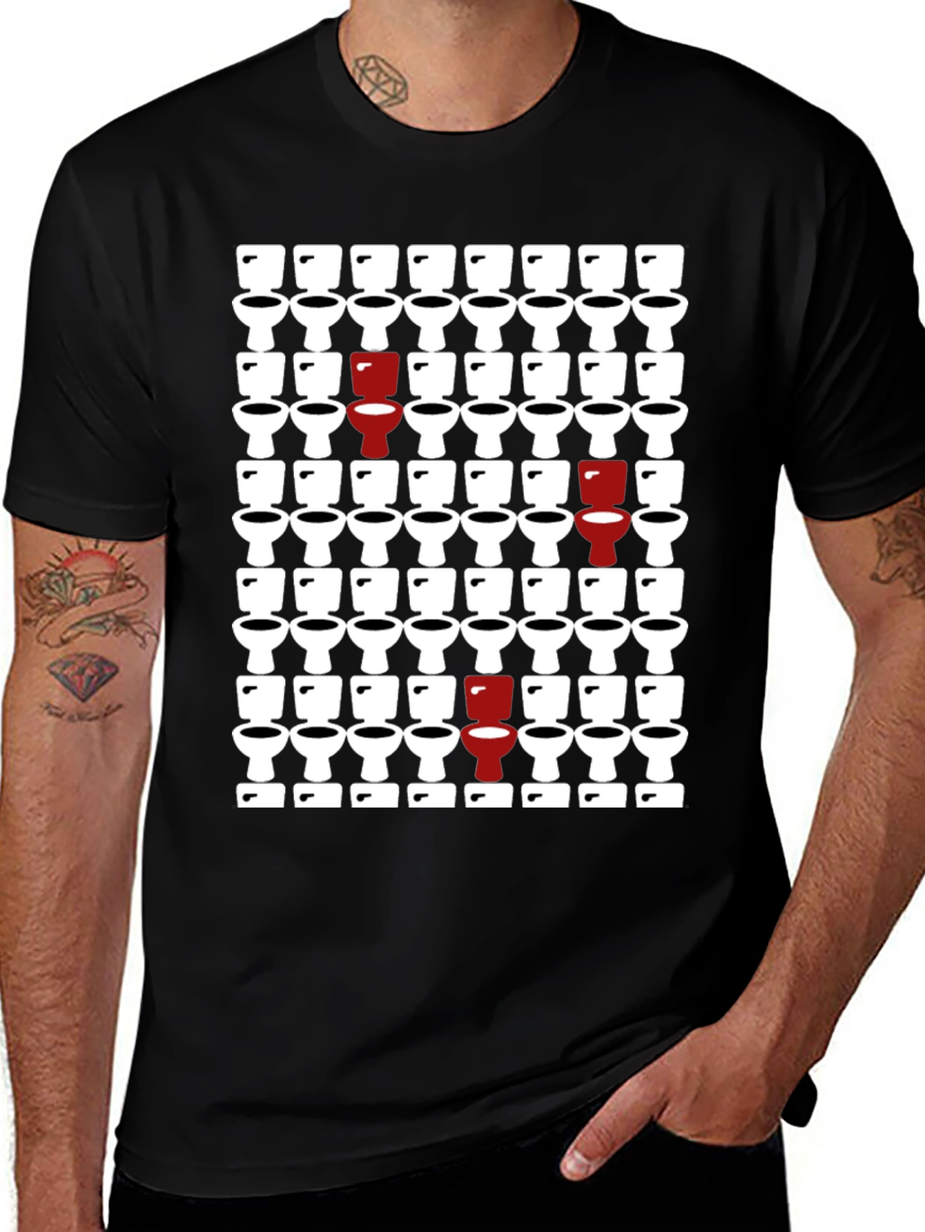 Novelty Toilet Pattern T-Shirt