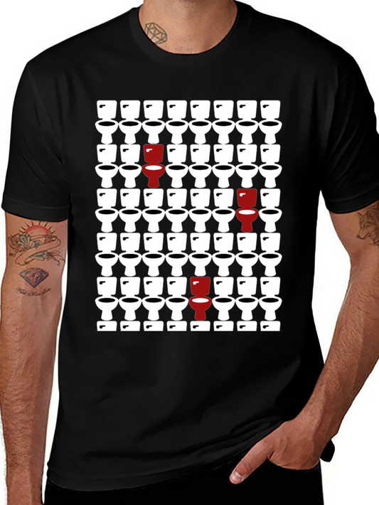Novelty Toilet Pattern T-Shirt