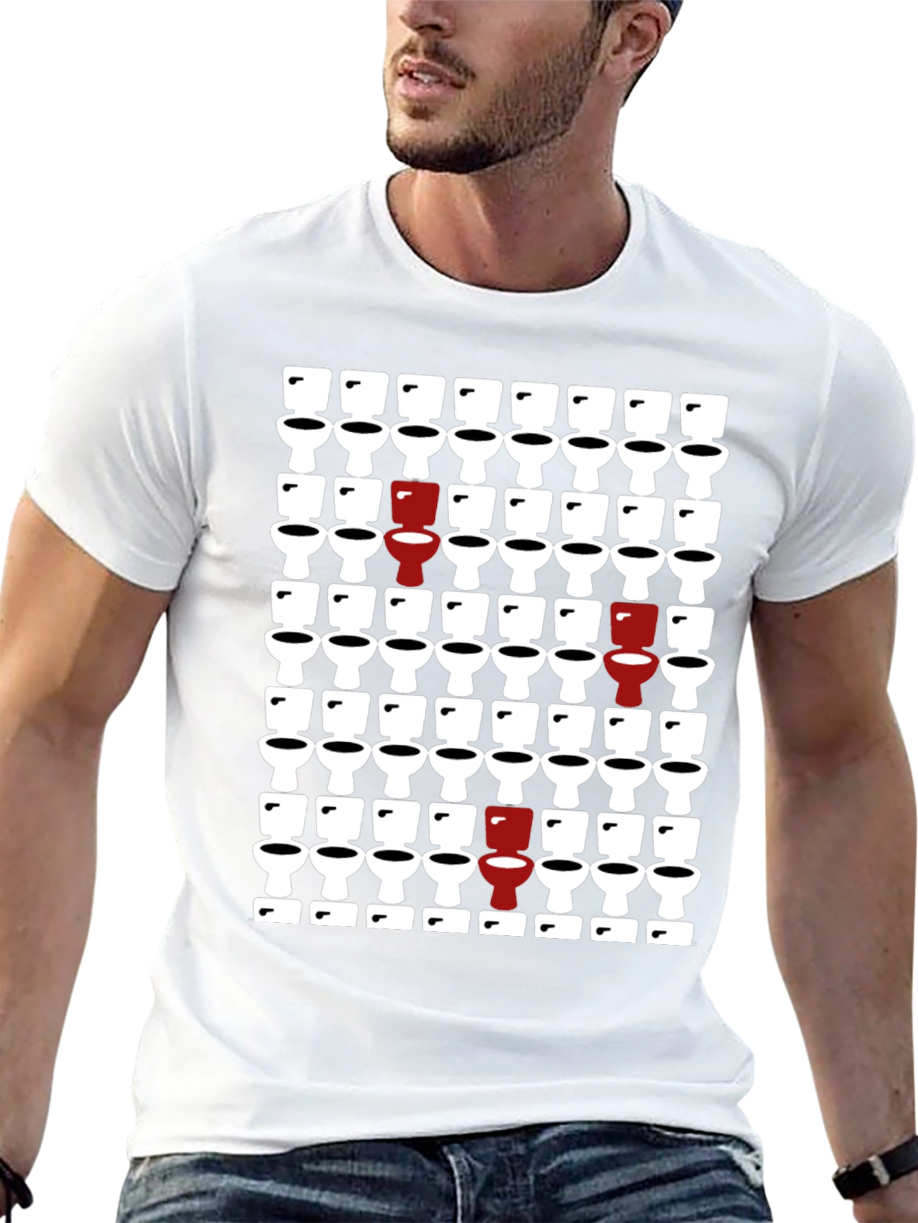 Novelty Toilet Pattern T-Shirt
