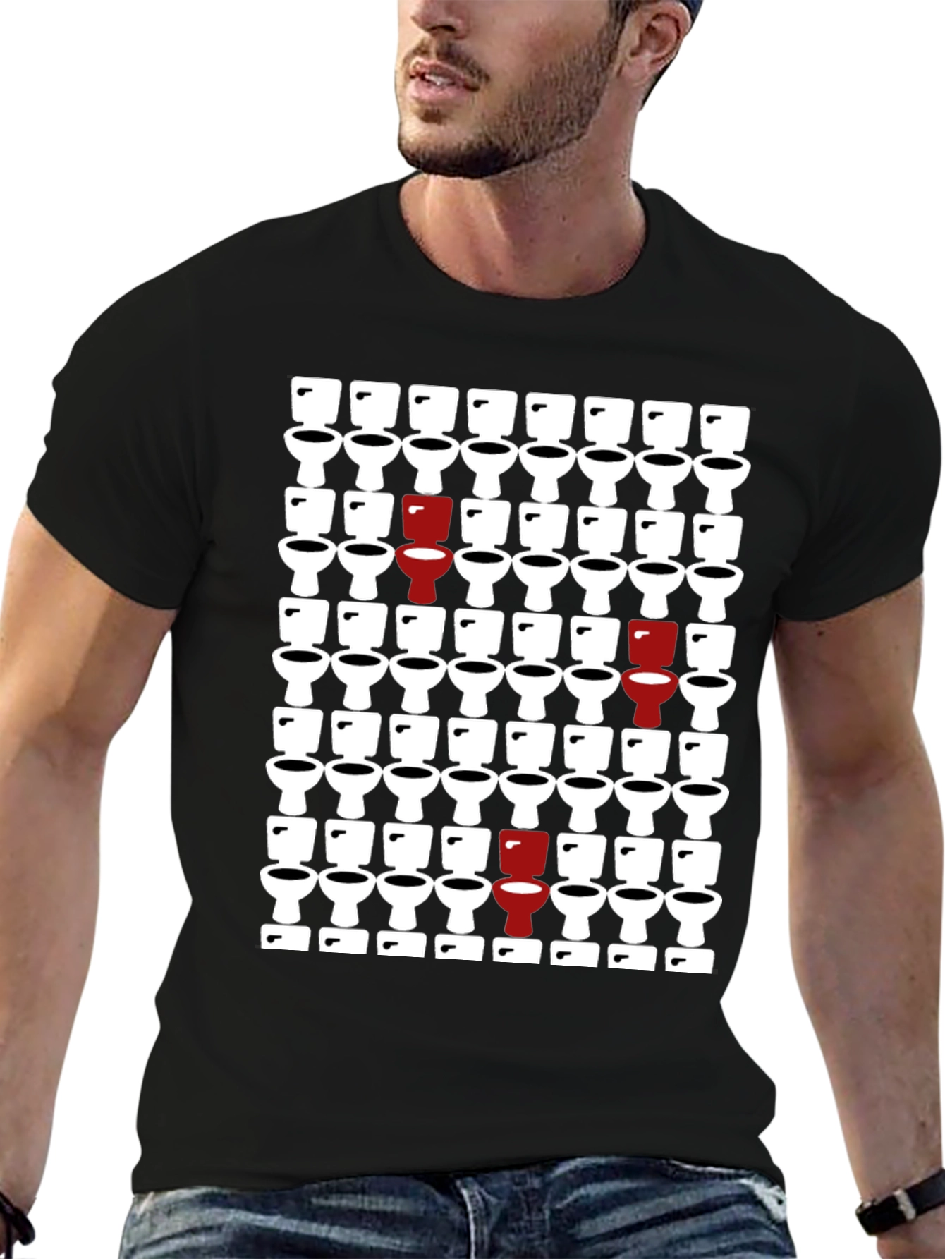 Novelty Toilet Pattern T-Shirt