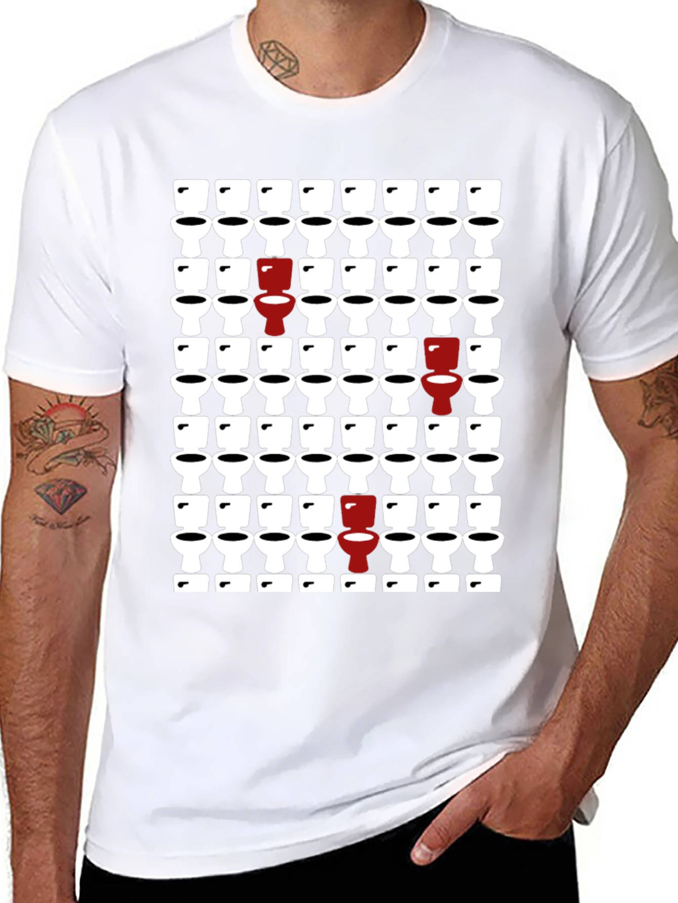 Novelty Toilet Pattern T-Shirt