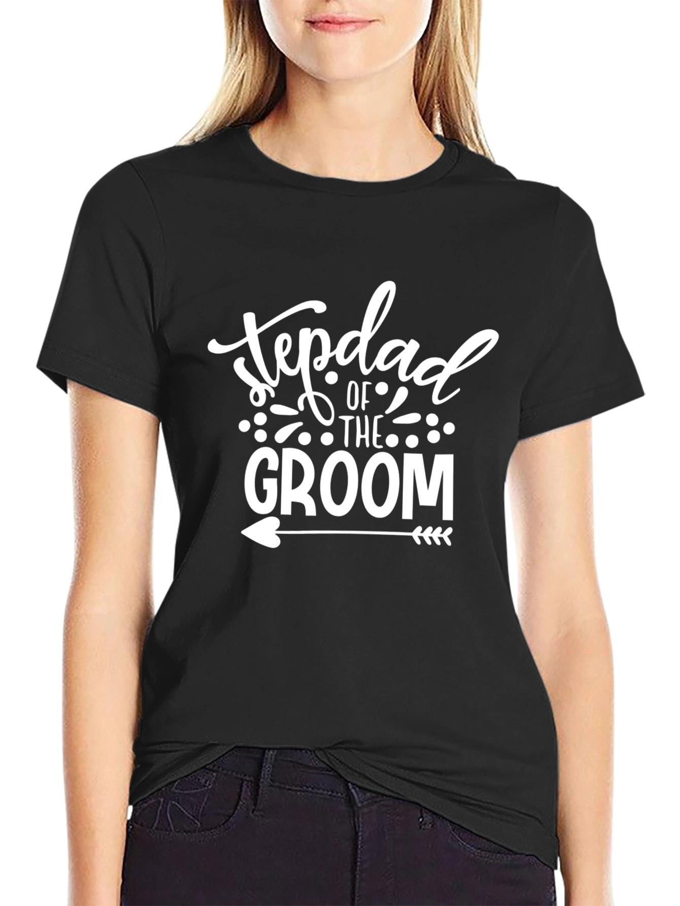 Stepdad of the Groom Black T-Shirt