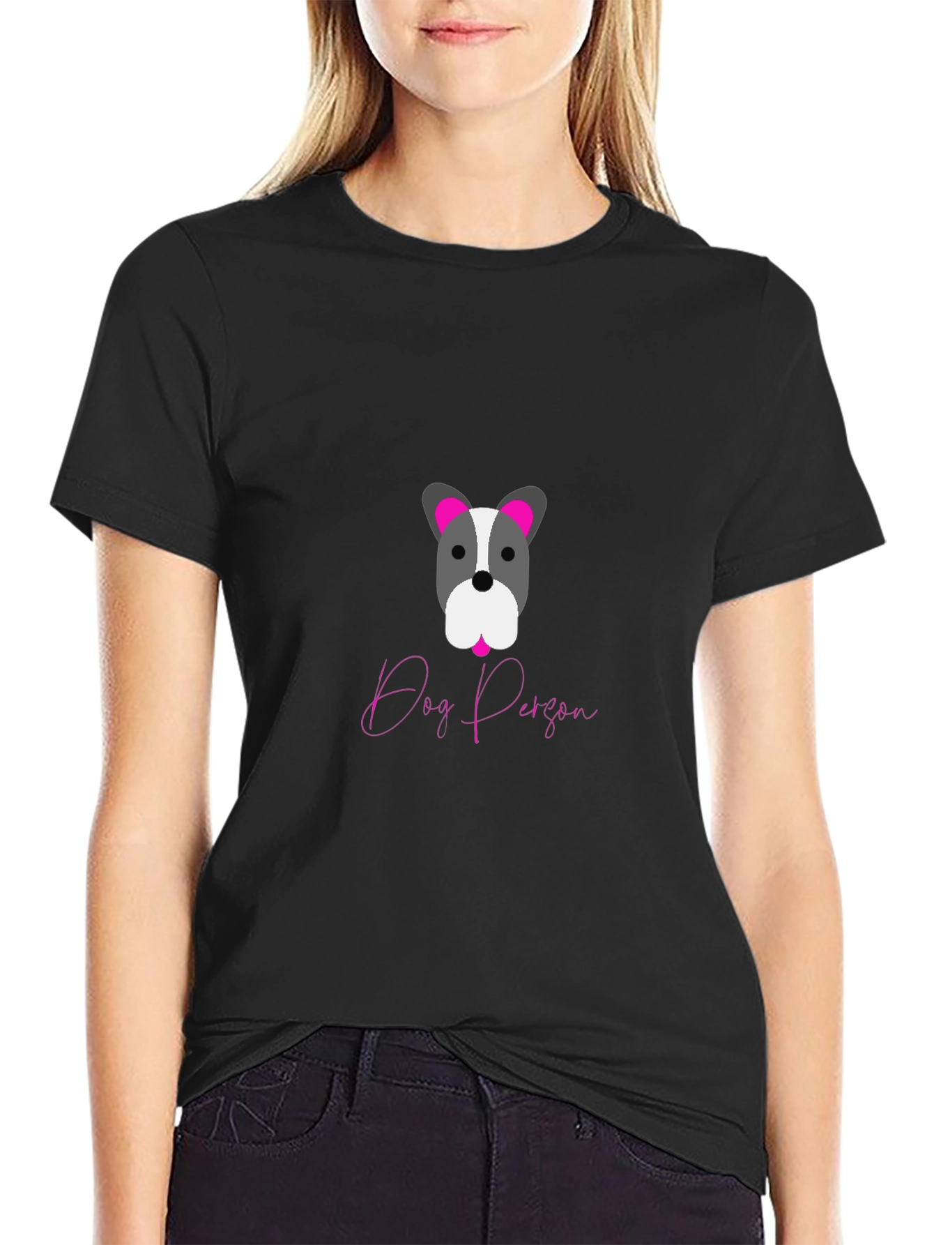 Dog Person Graphic Tee - Black