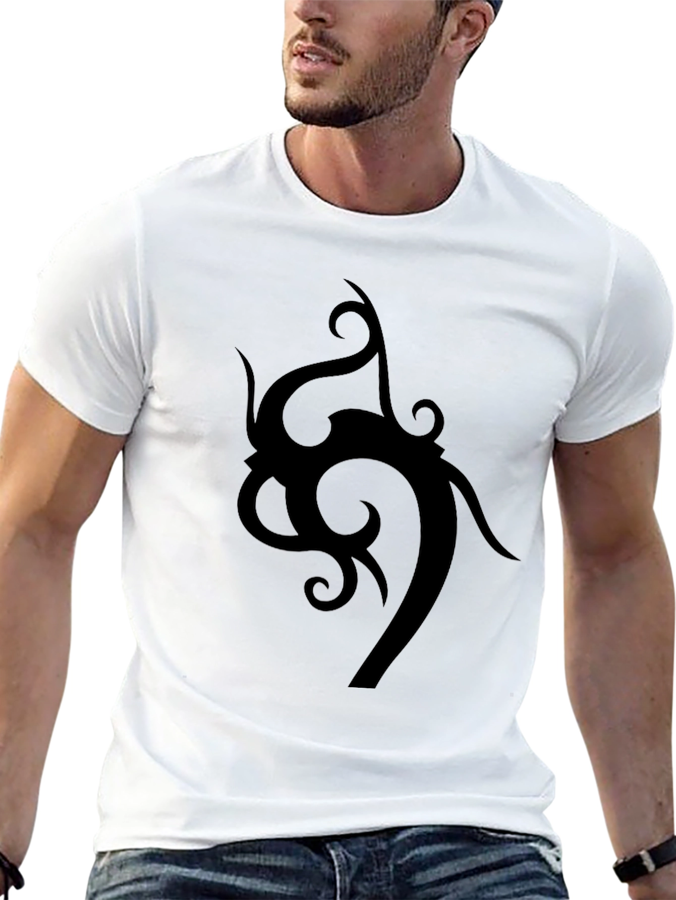 Tribal Design Black T-Shirt - Stylish Mens Tee