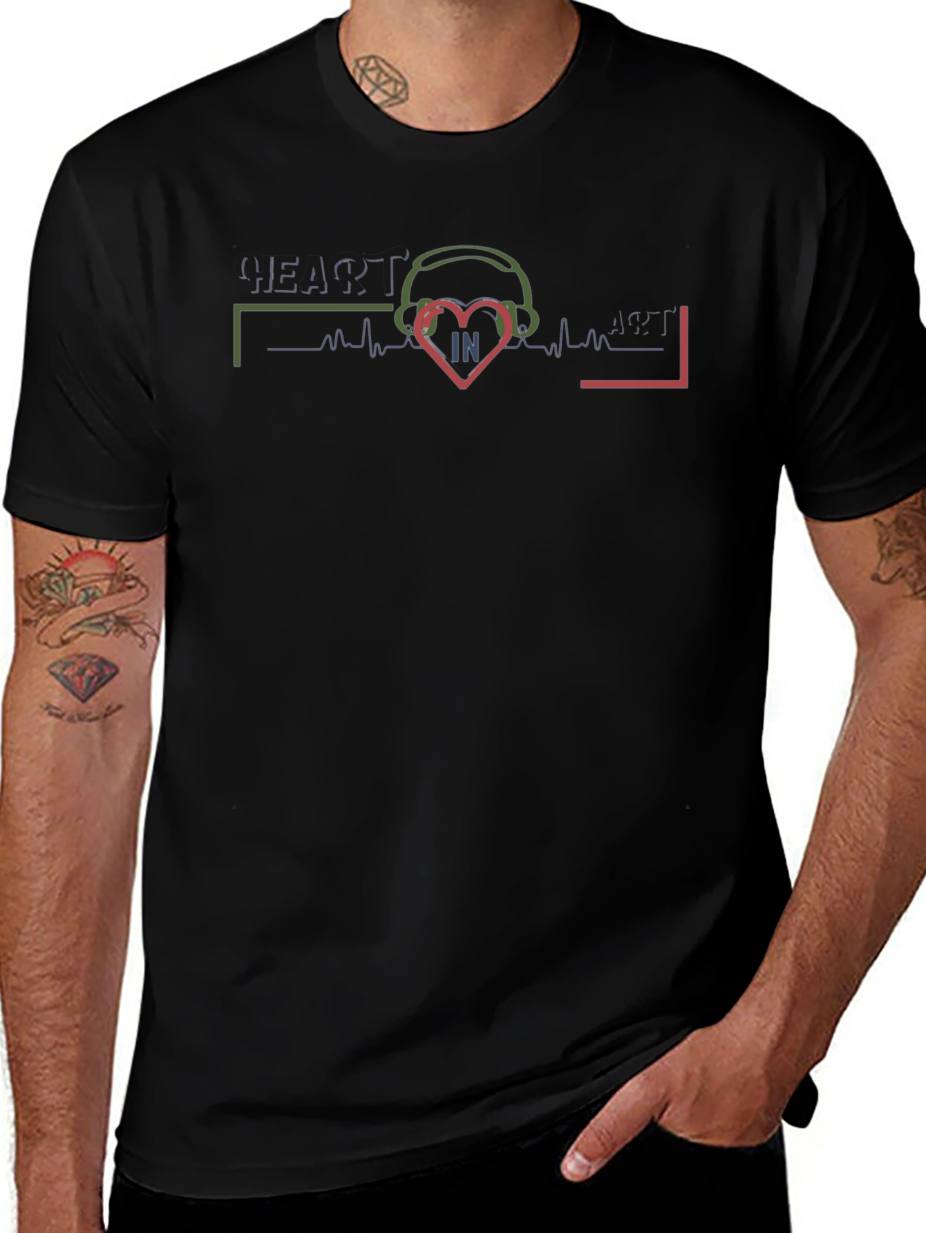 Heart in Art Black Graphic T-Shirt