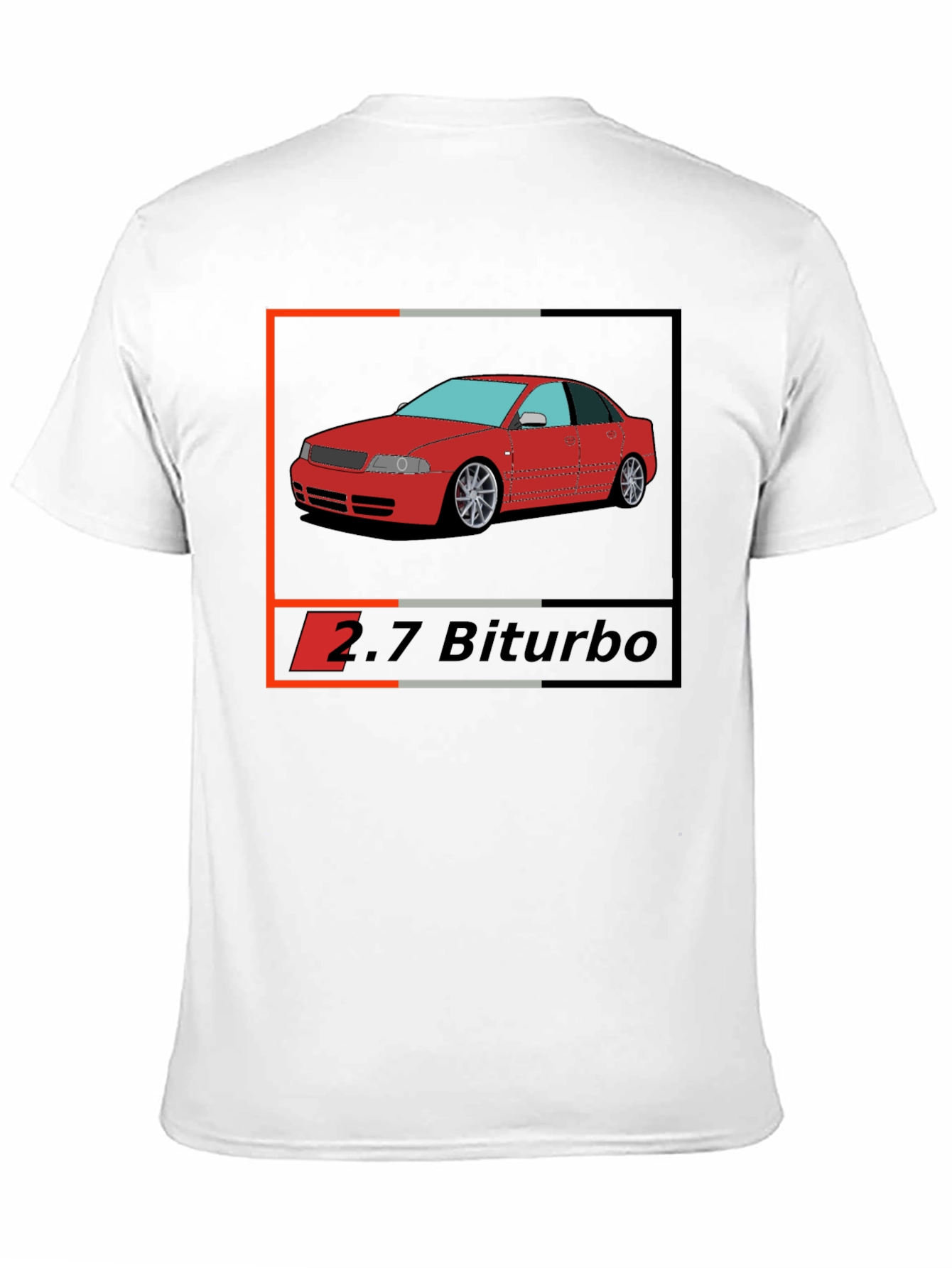 Audi 2.7 Biturbo Car Graphic Black T-Shirt