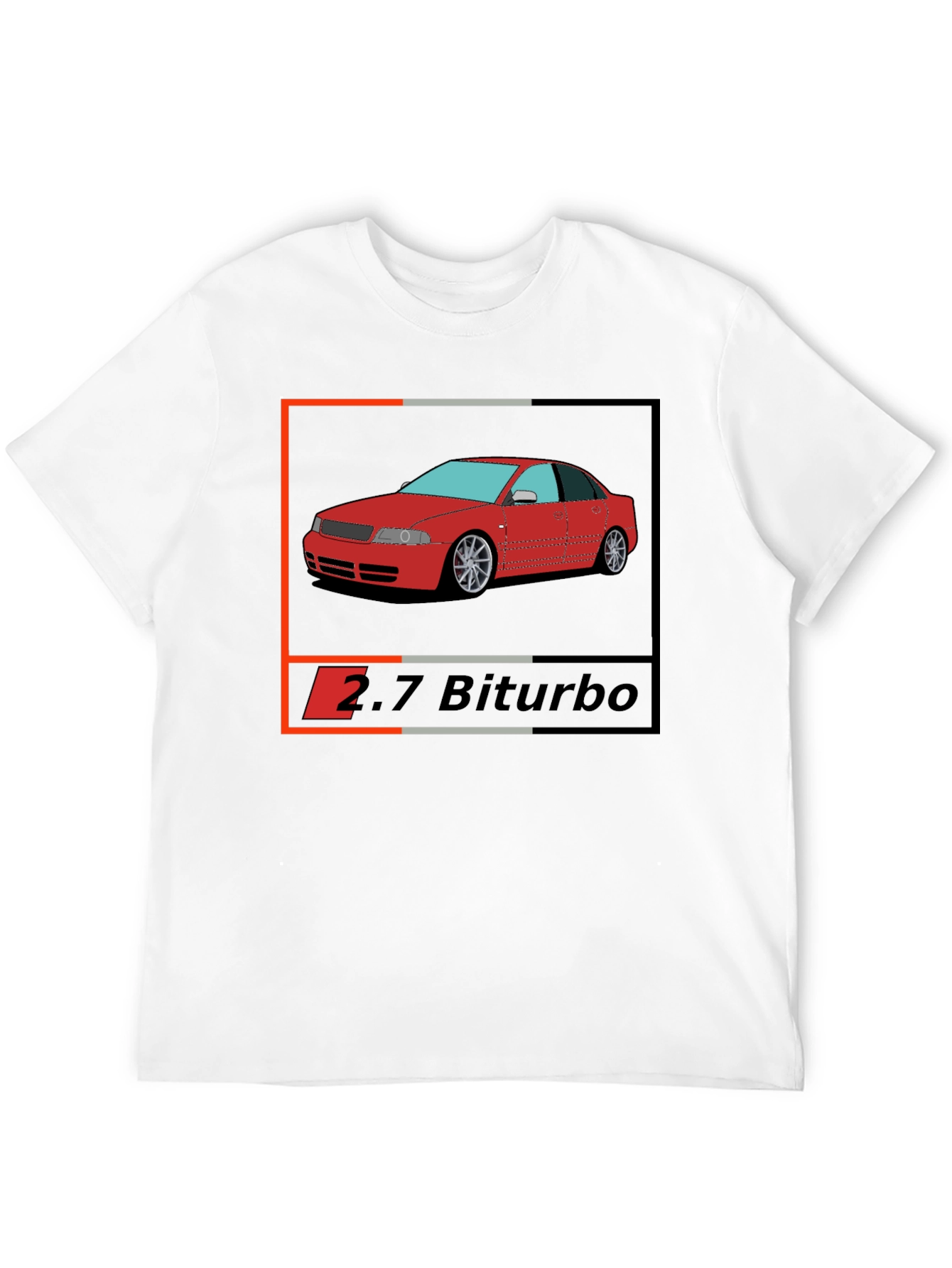 Audi 2.7 Biturbo Car Graphic Black T-Shirt