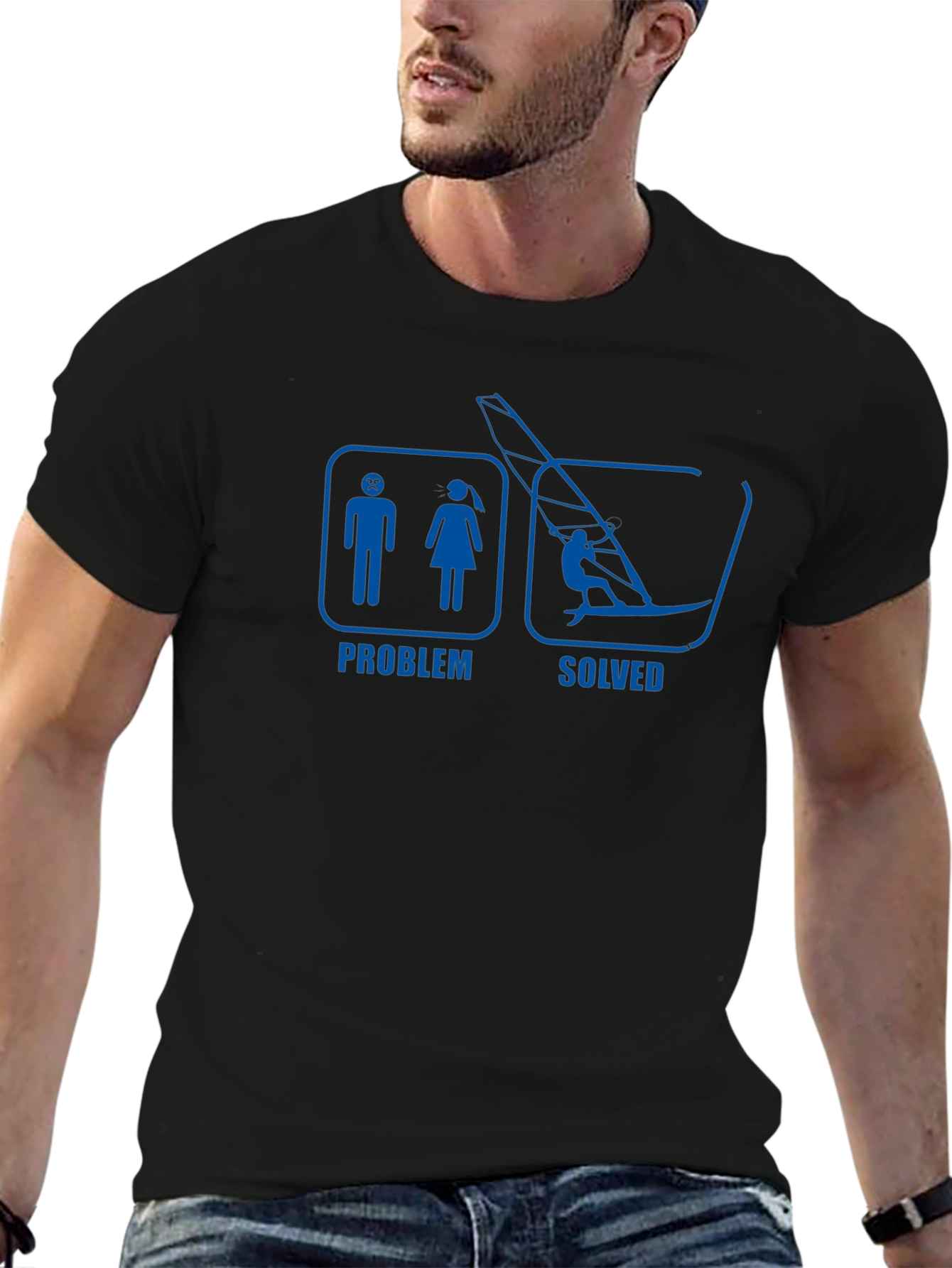 Windsurfing Problem Solved Graphic Tee
