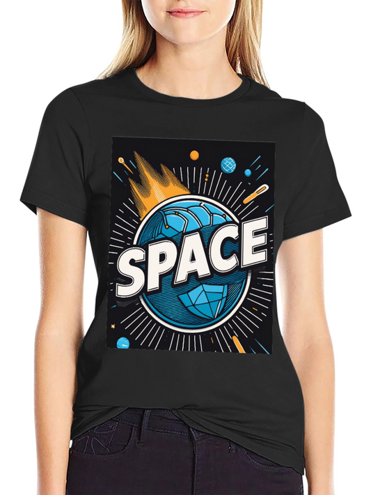 Space Graphic Tee - Mens Black Cotton T-Shirt