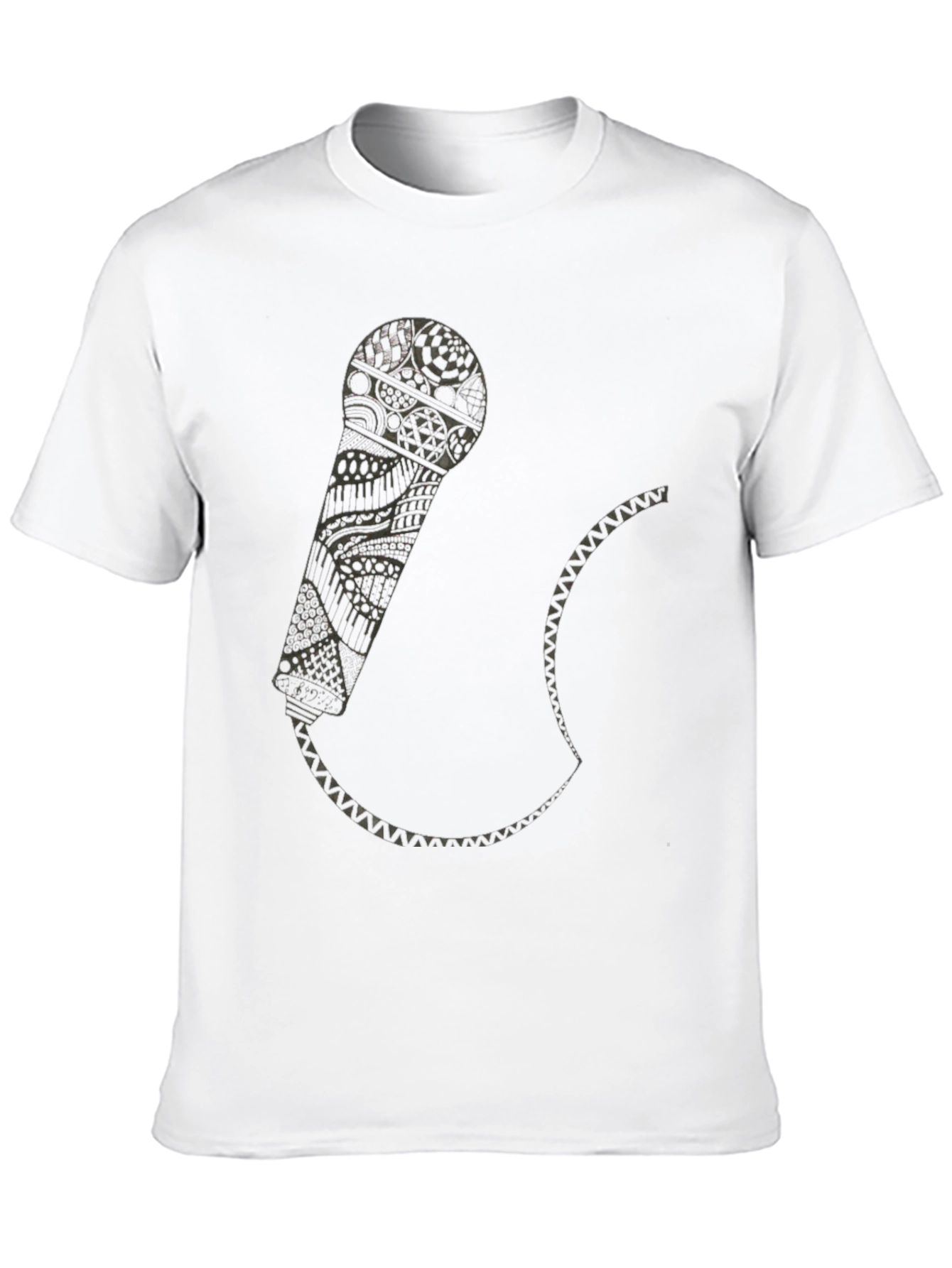 Abstract Microphone Graphic Tee - Black
