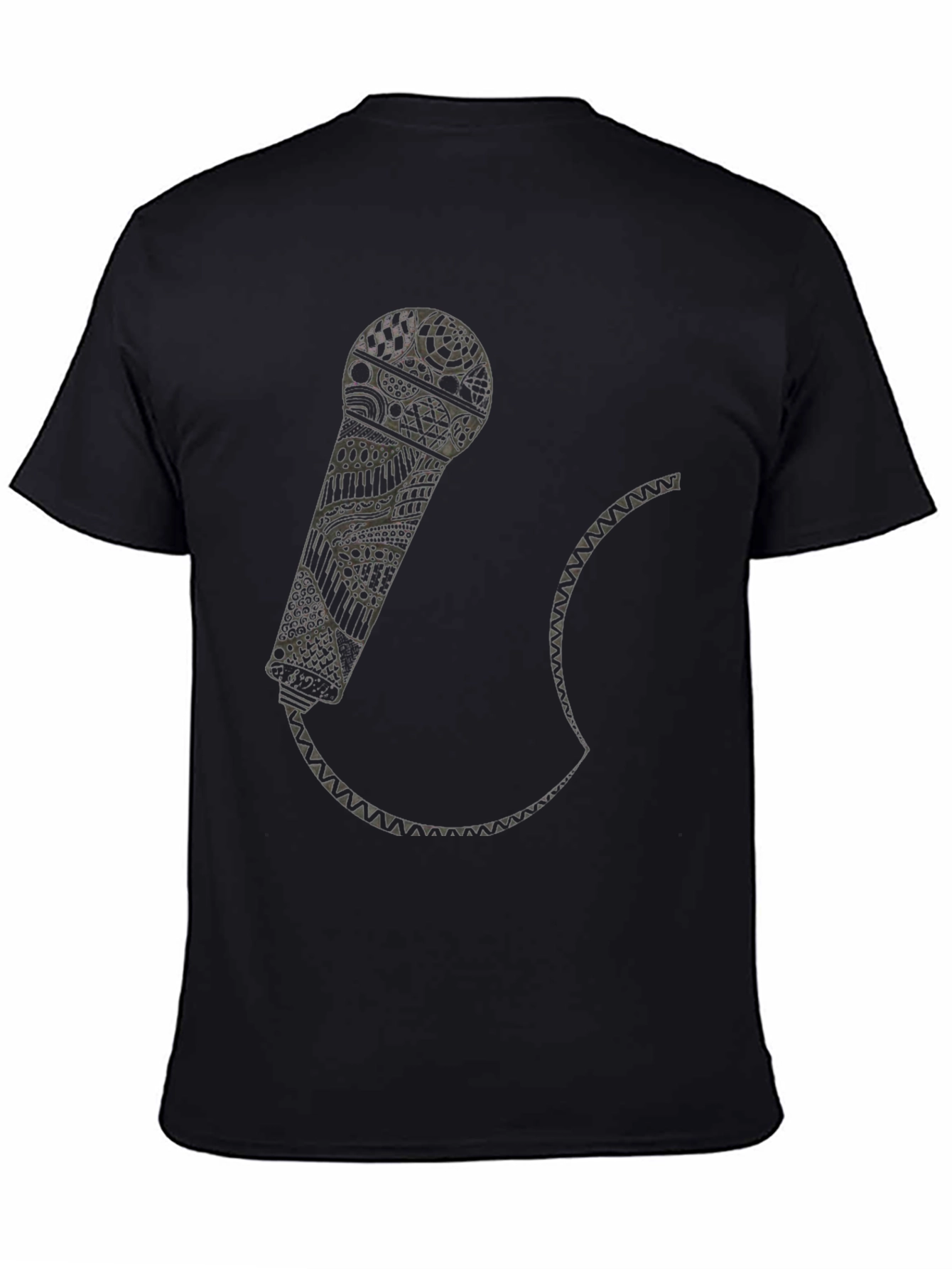 Abstract Microphone Graphic Tee - Black