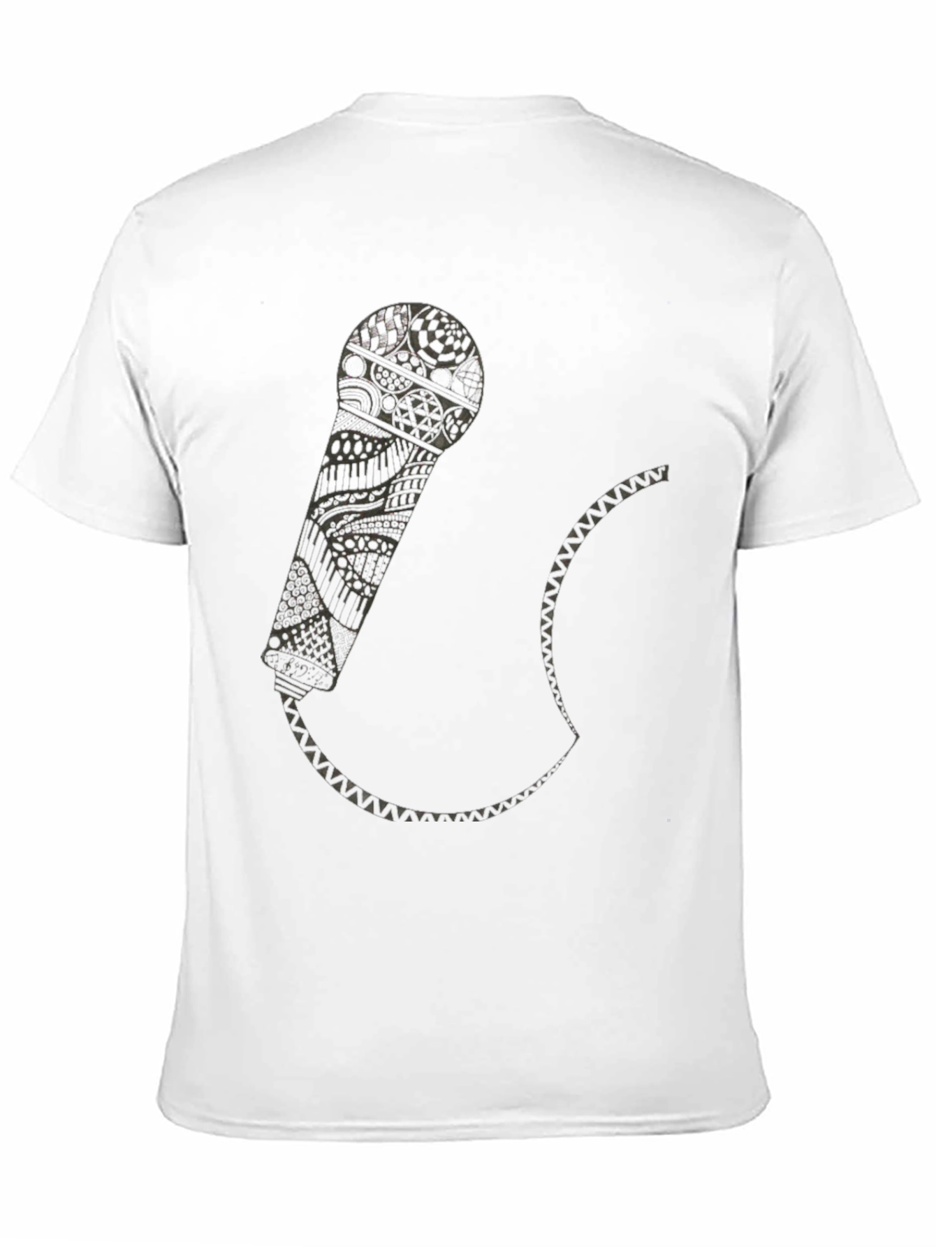 Abstract Microphone Graphic Tee - Black