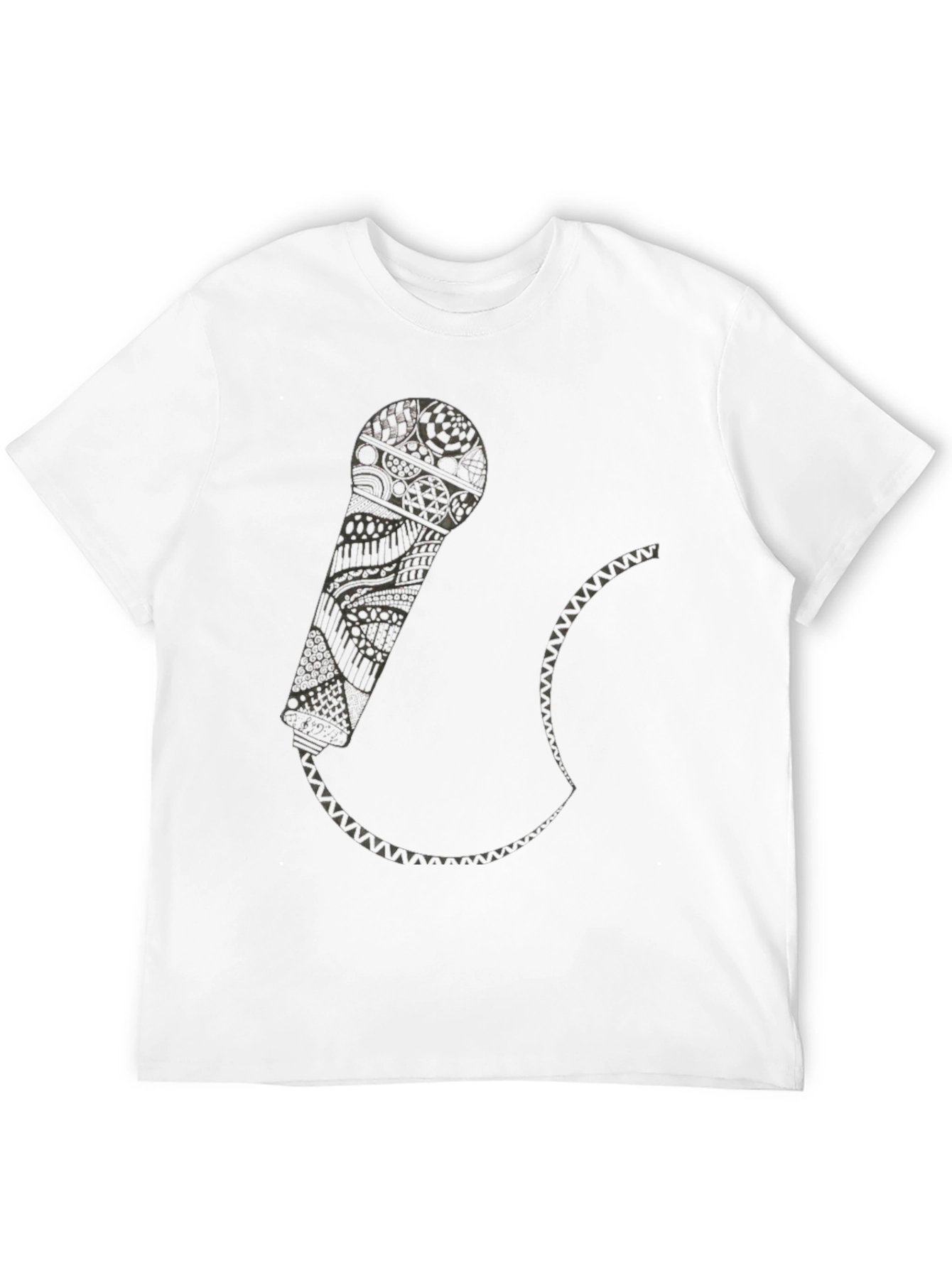 Abstract Microphone Graphic Tee - Black