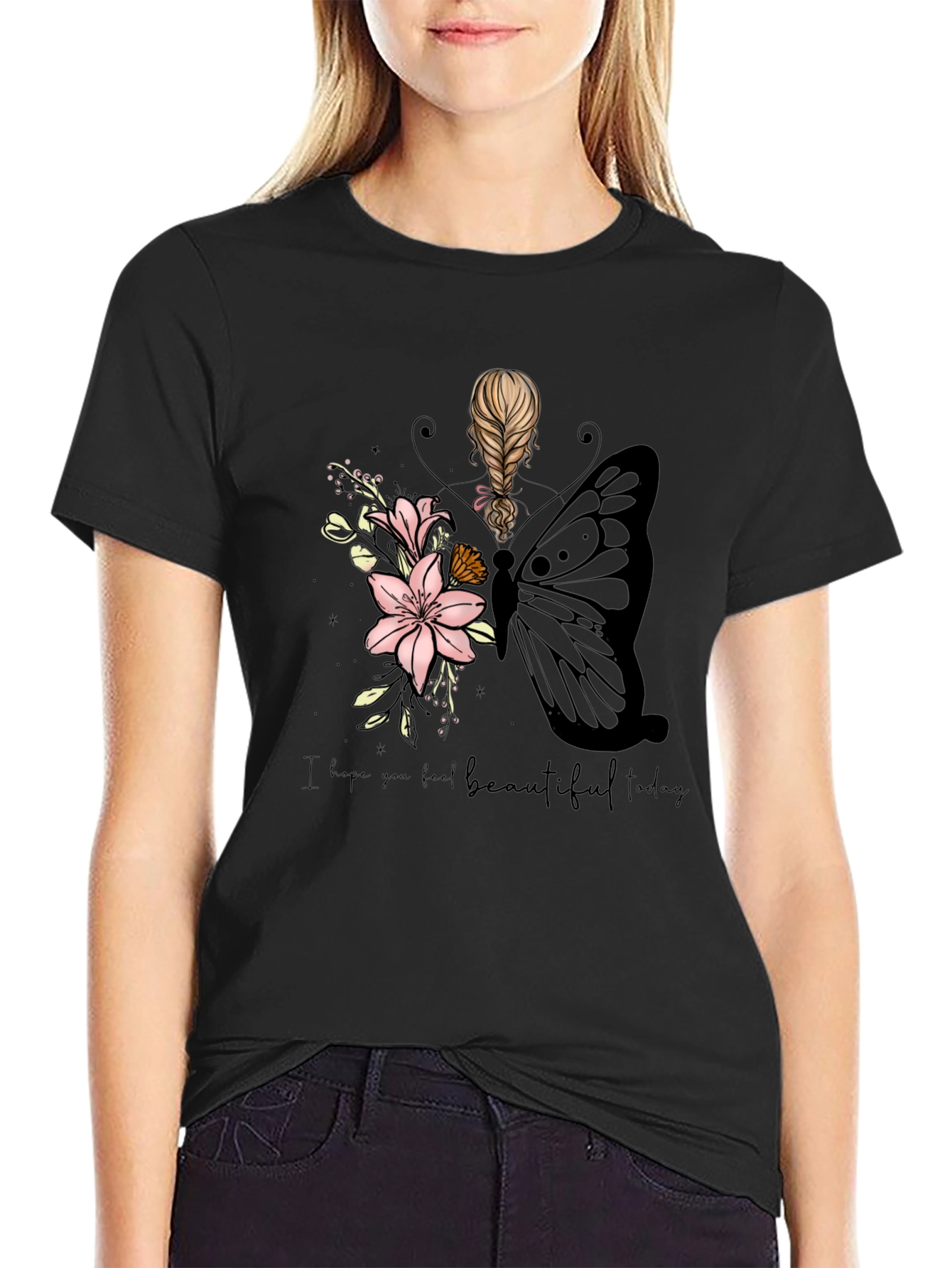 Beautiful Today Black Graphic T-Shirt
