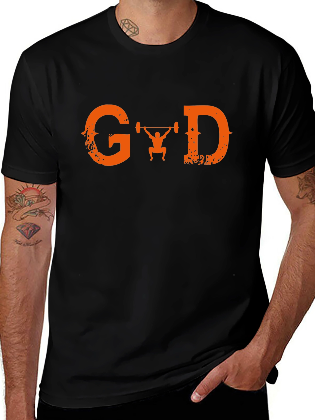 Graphic T-Shirt - Orange G Lifting D Design