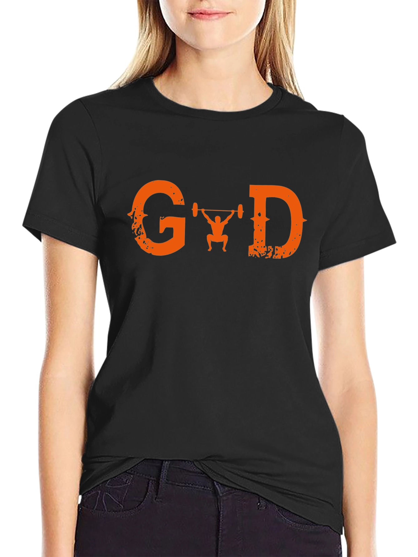 Graphic T-Shirt - Orange G Lifting D Design