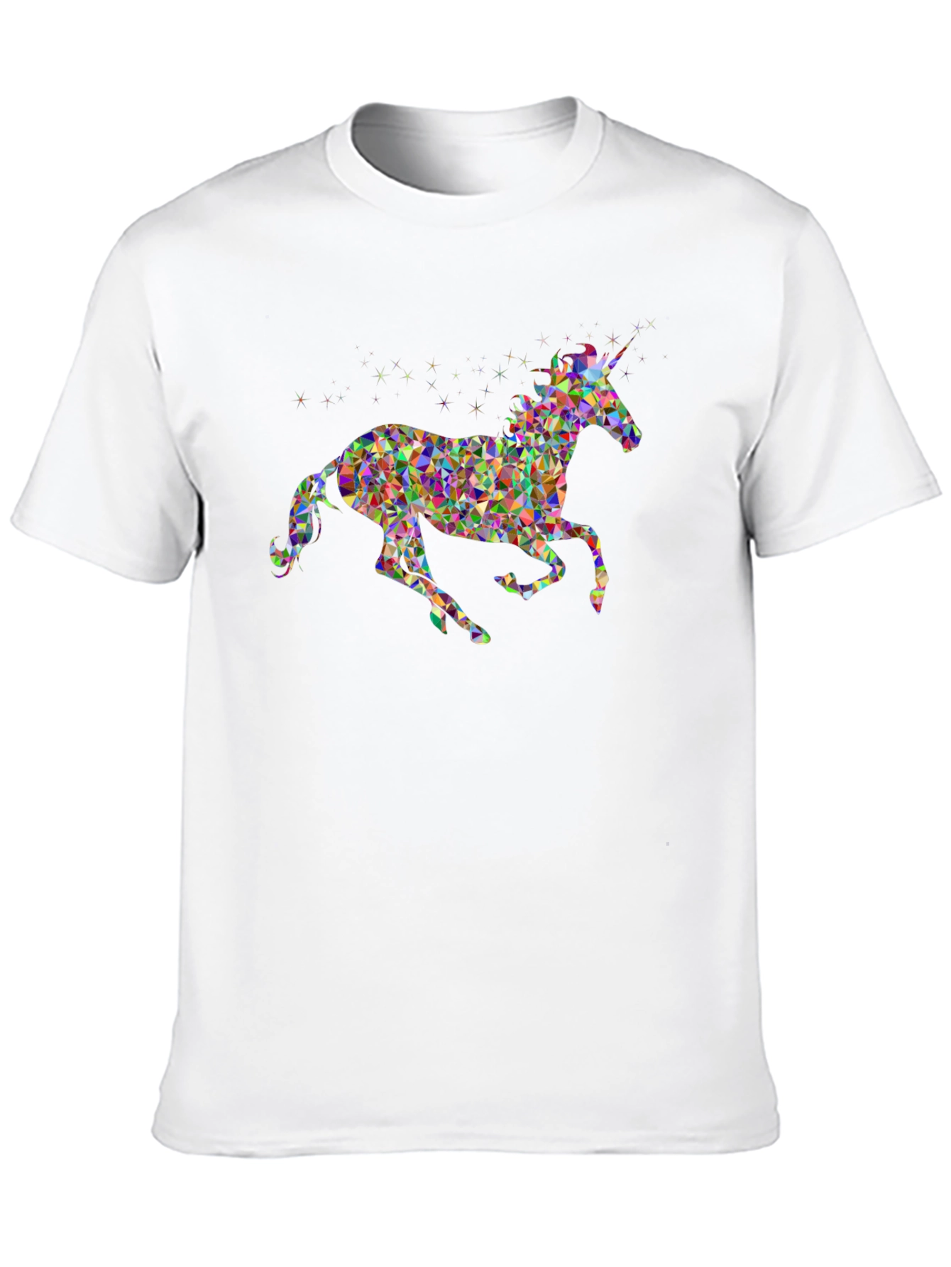 Geometric Unicorn Graphic Tee - Black