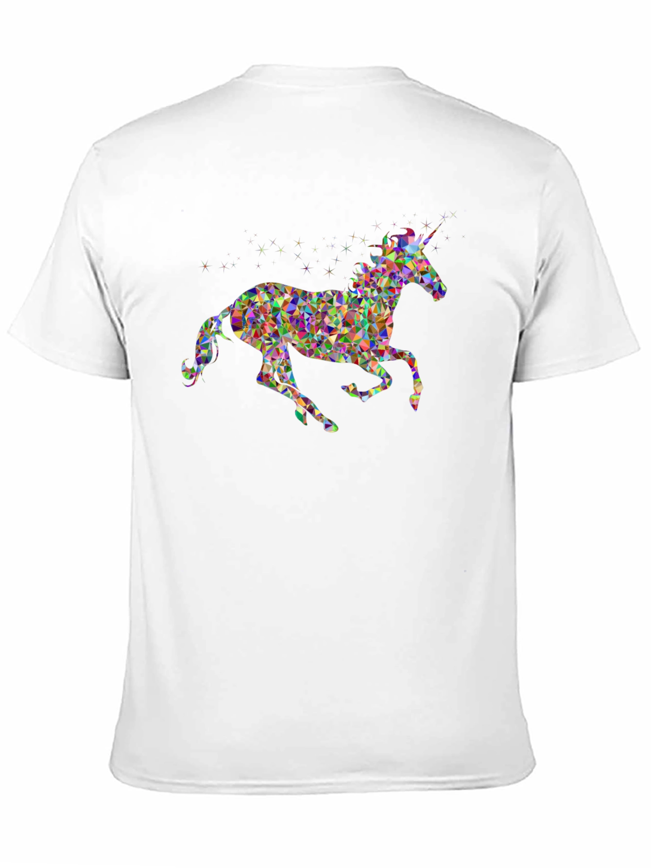Geometric Unicorn Graphic Tee - Black