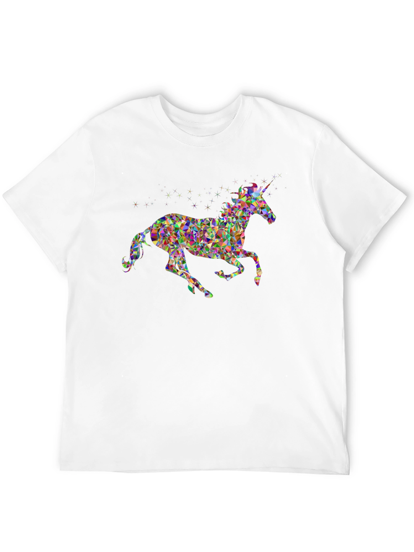 Geometric Unicorn Graphic Tee - Black