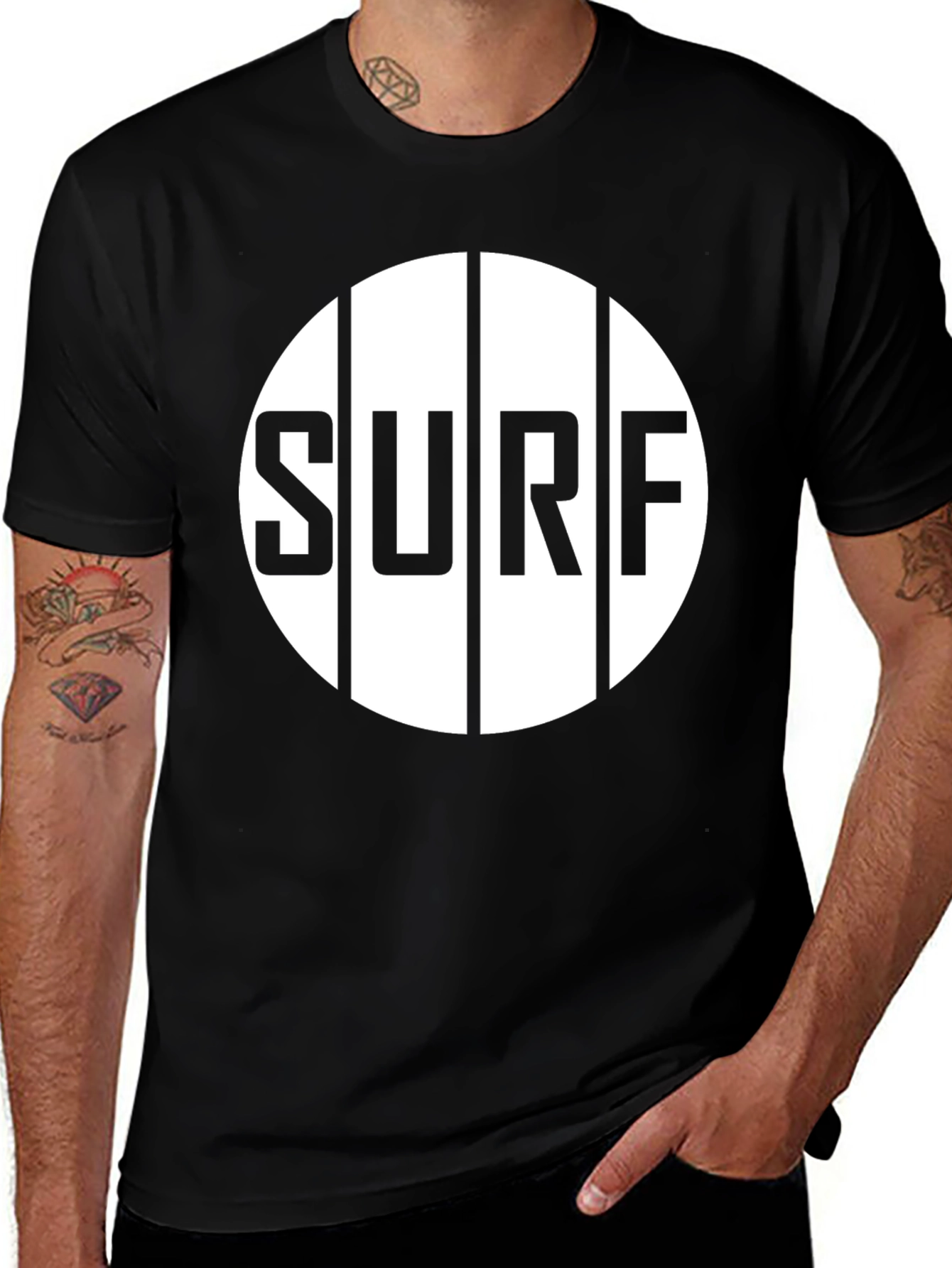Surf Graphic Tee - Black Casual Shirt