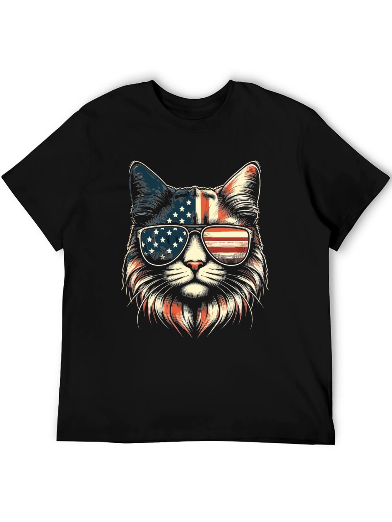 Patriotic Cat Sunglasses T-Shirt