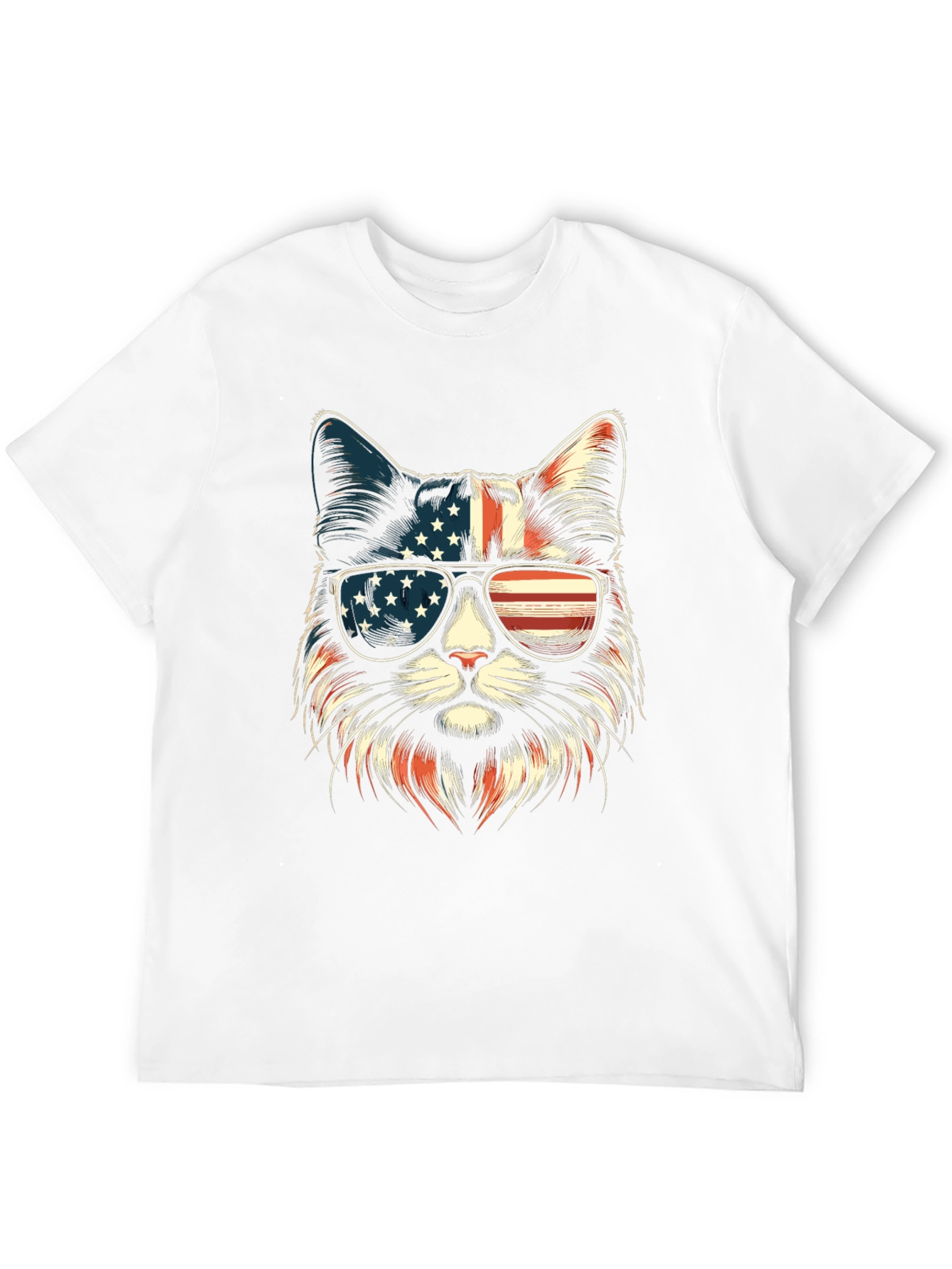 Patriotic Cat Sunglasses T-Shirt