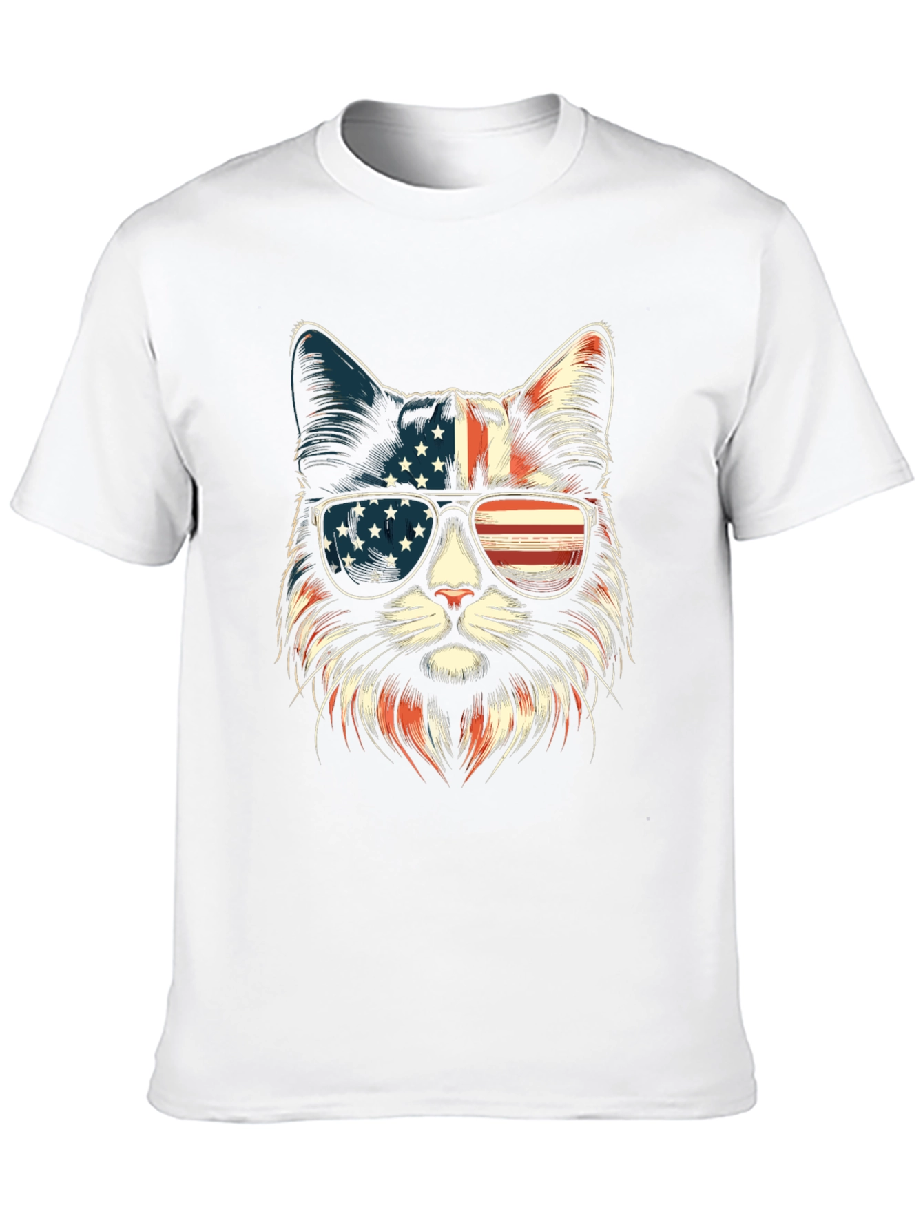 Patriotic Cat Sunglasses T-Shirt