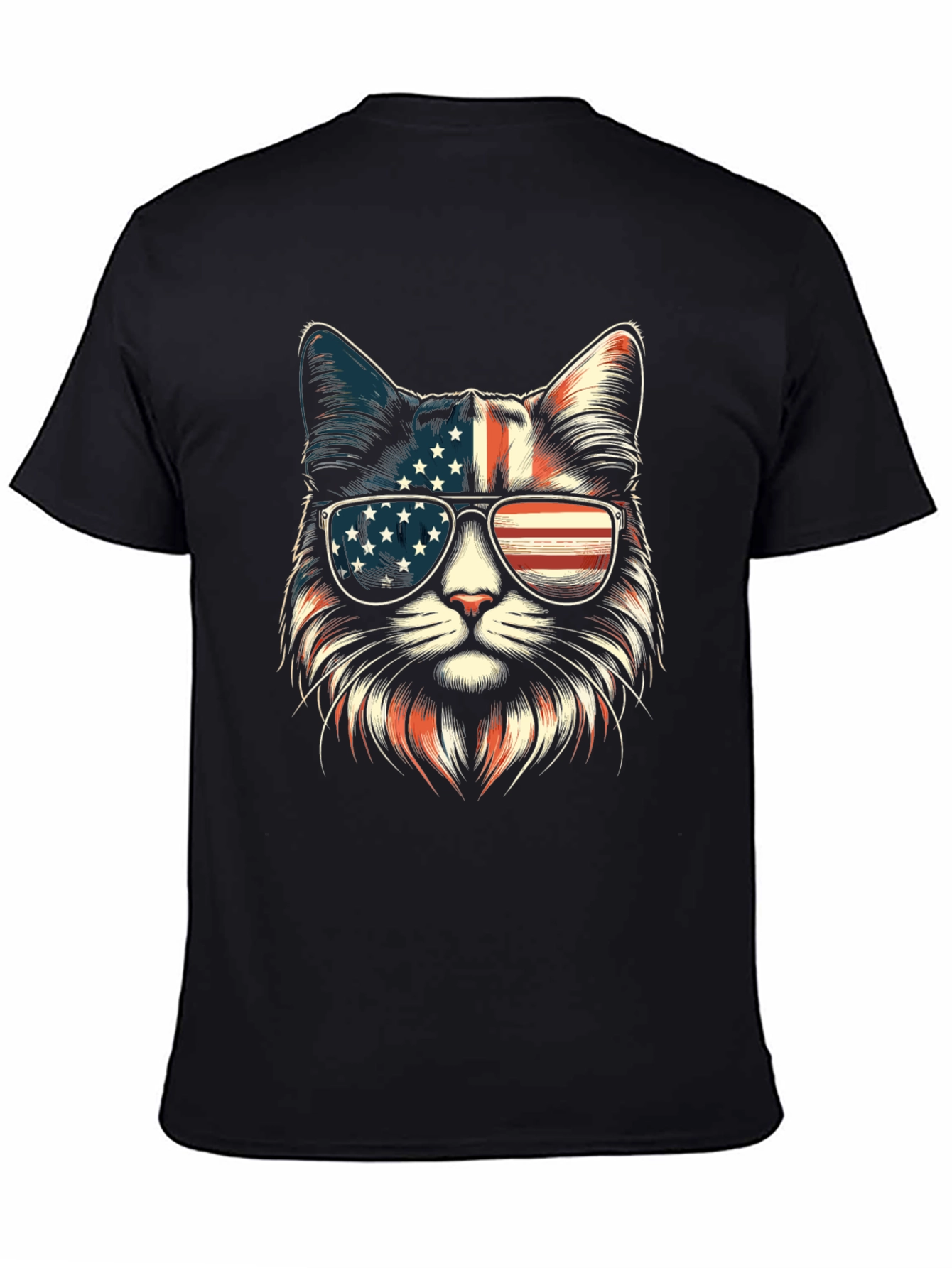 Patriotic Cat Sunglasses T-Shirt