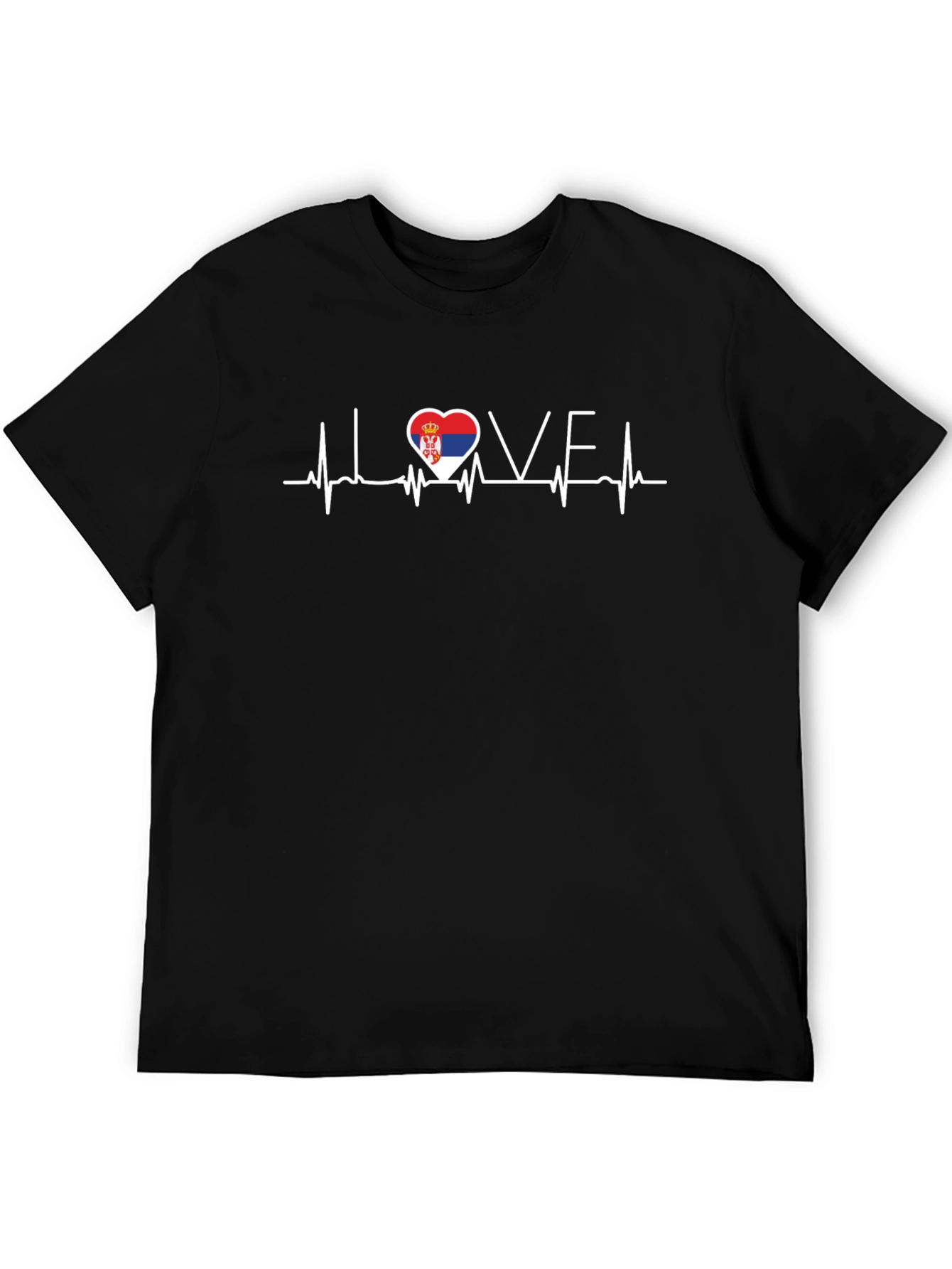 Serbian Pride Love Heartbeat T-Shirt