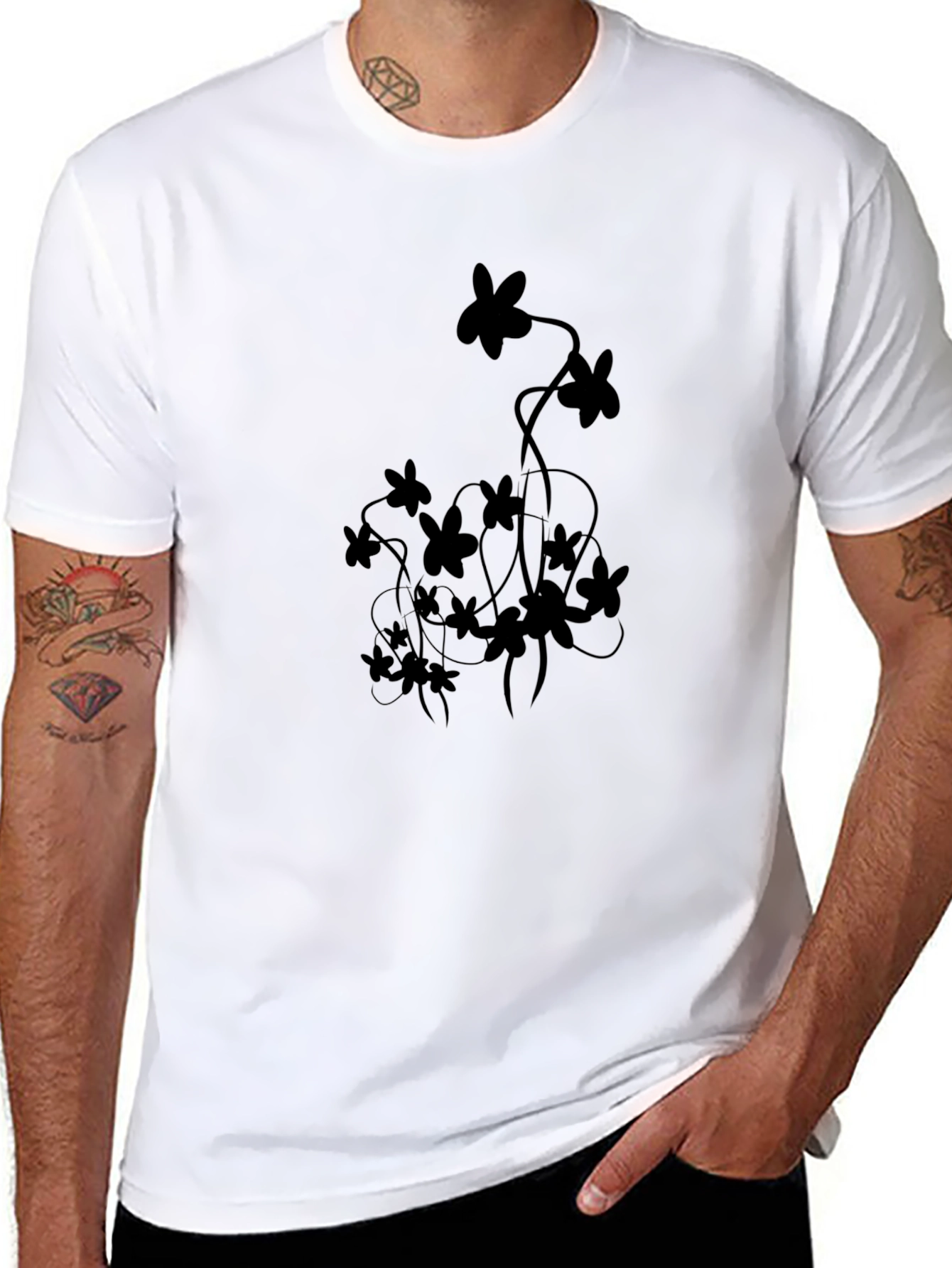 Black Floral Graphic Tee