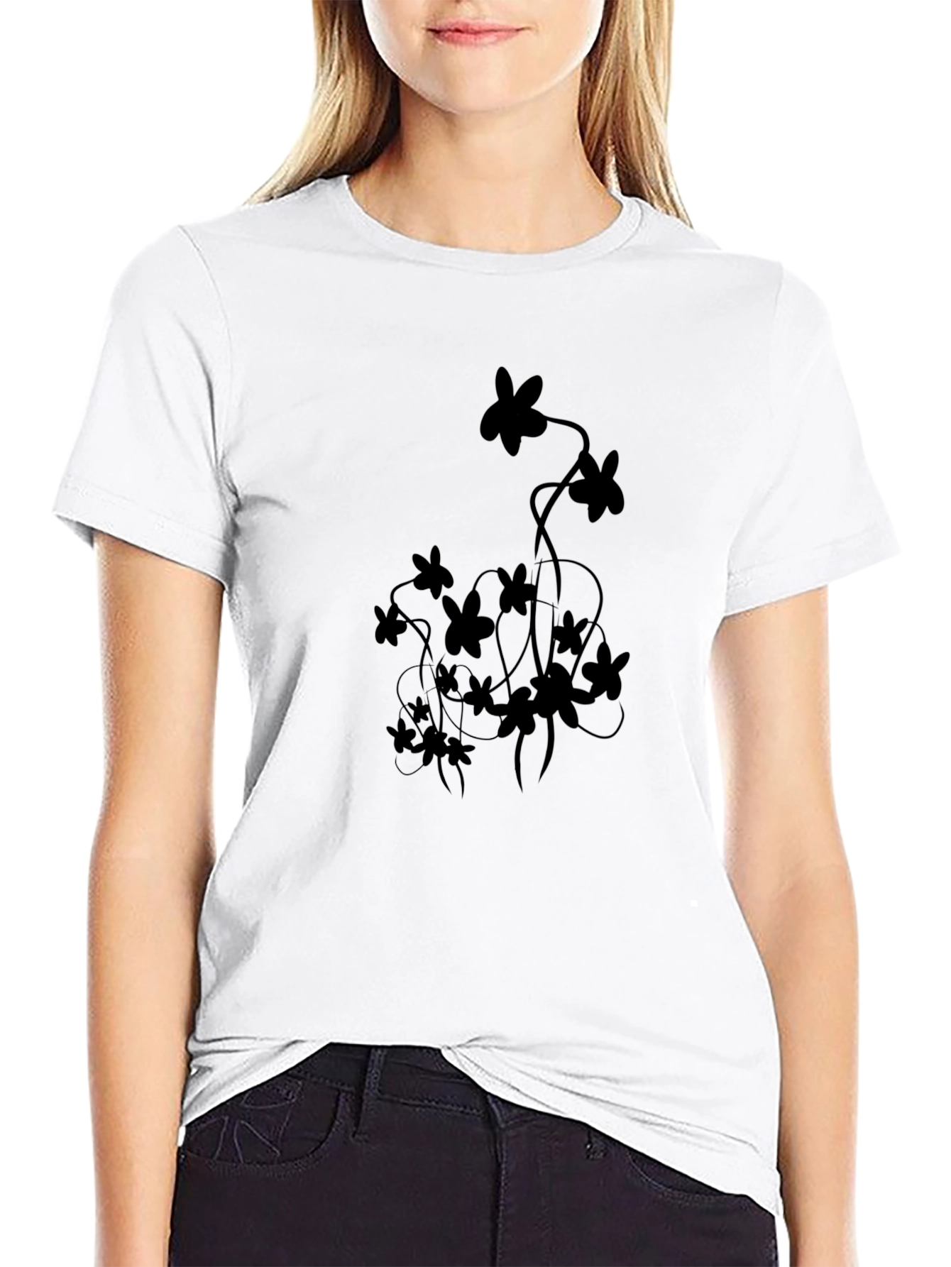 Black Floral Graphic Tee