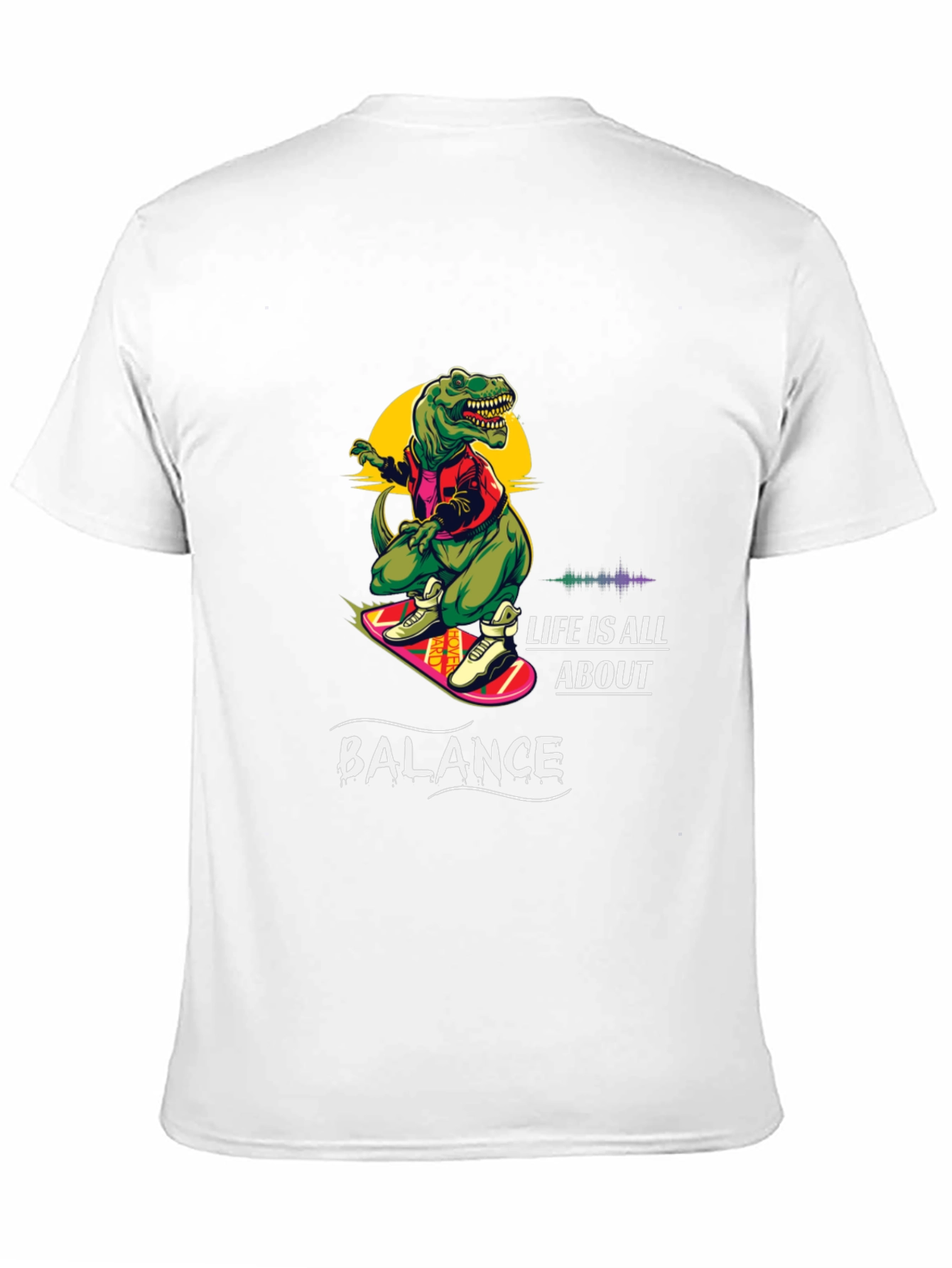 Dino Skateboard T-Shirt - Life is All About Balance