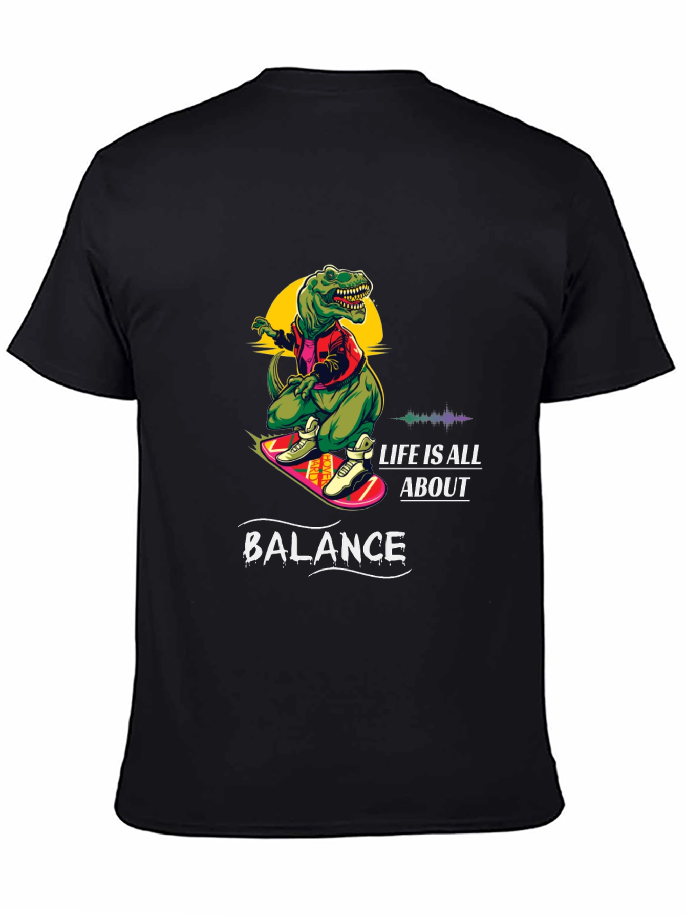 Dino Skateboard T-Shirt - Life is All About Balance