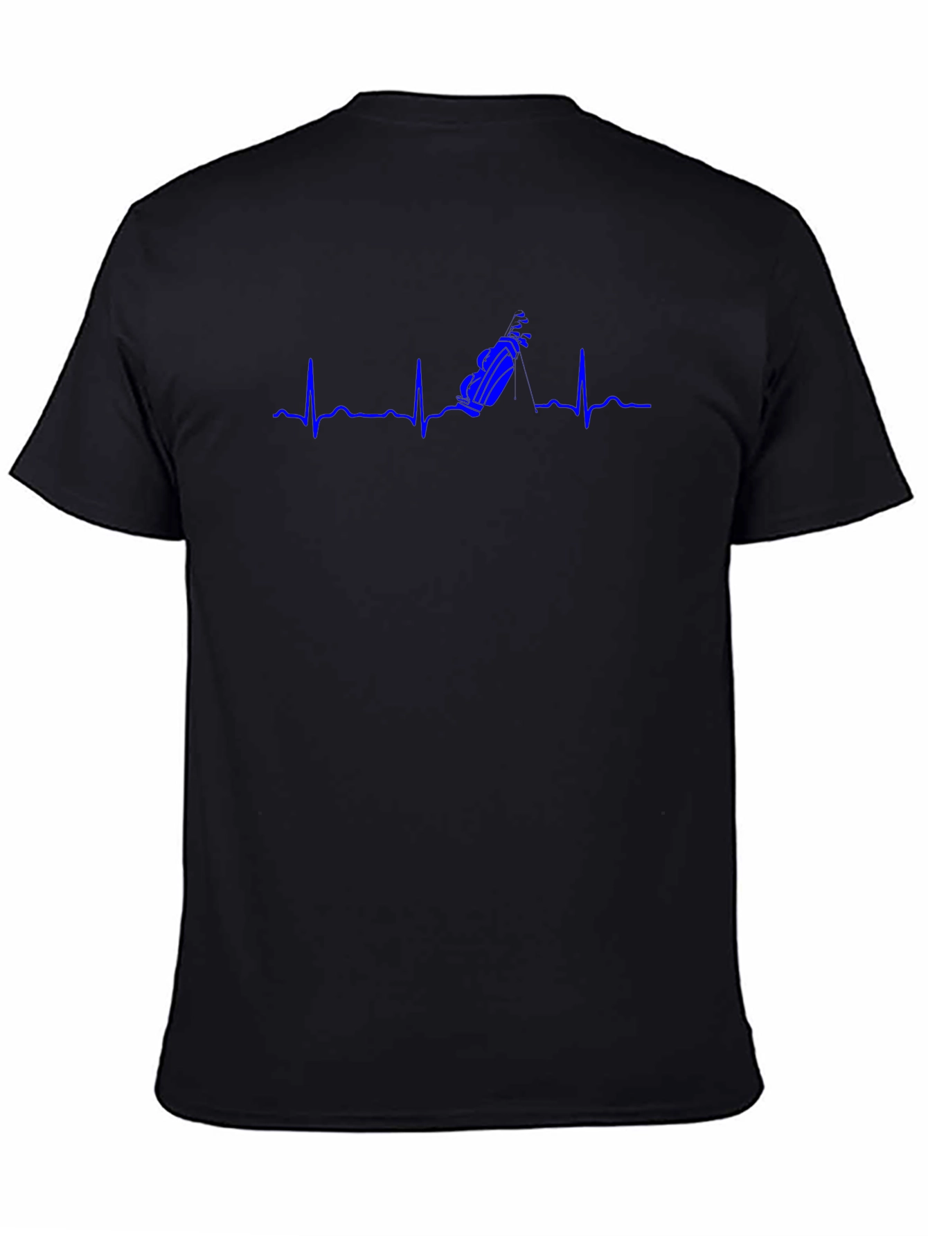 Golf Heartbeat T-Shirt - Black