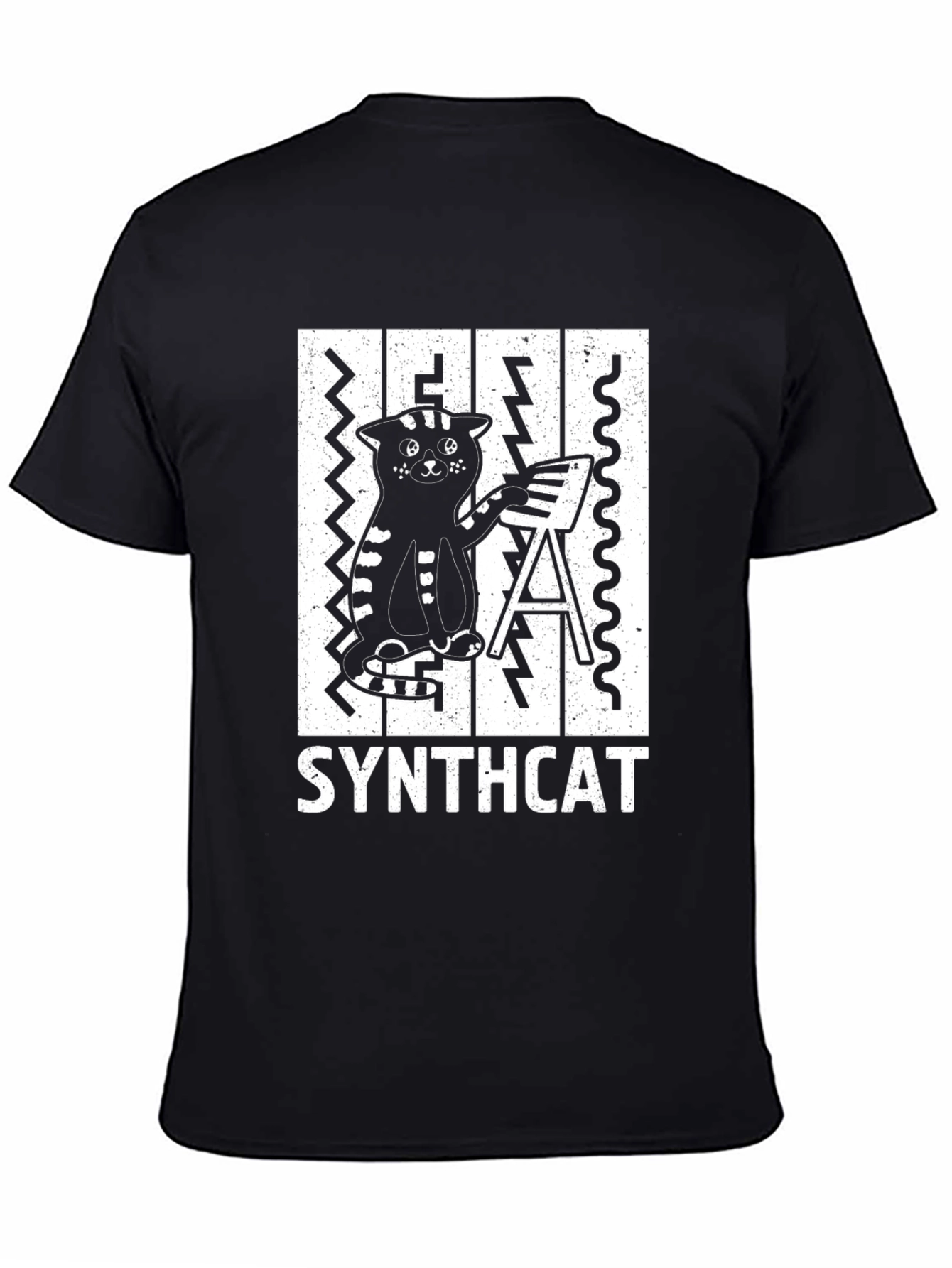 Synthcat Graphic T-Shirt - Cool Music Lover Tee