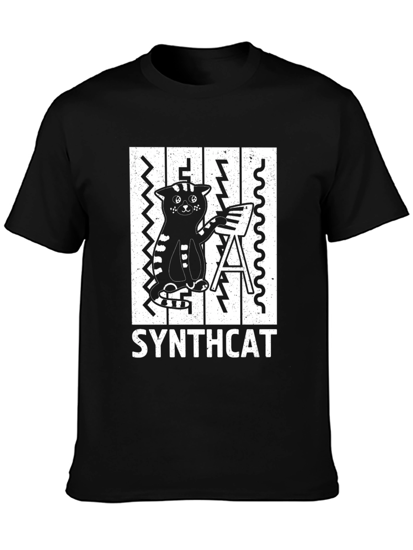 Synthcat Graphic T-Shirt - Cool Music Lover Tee