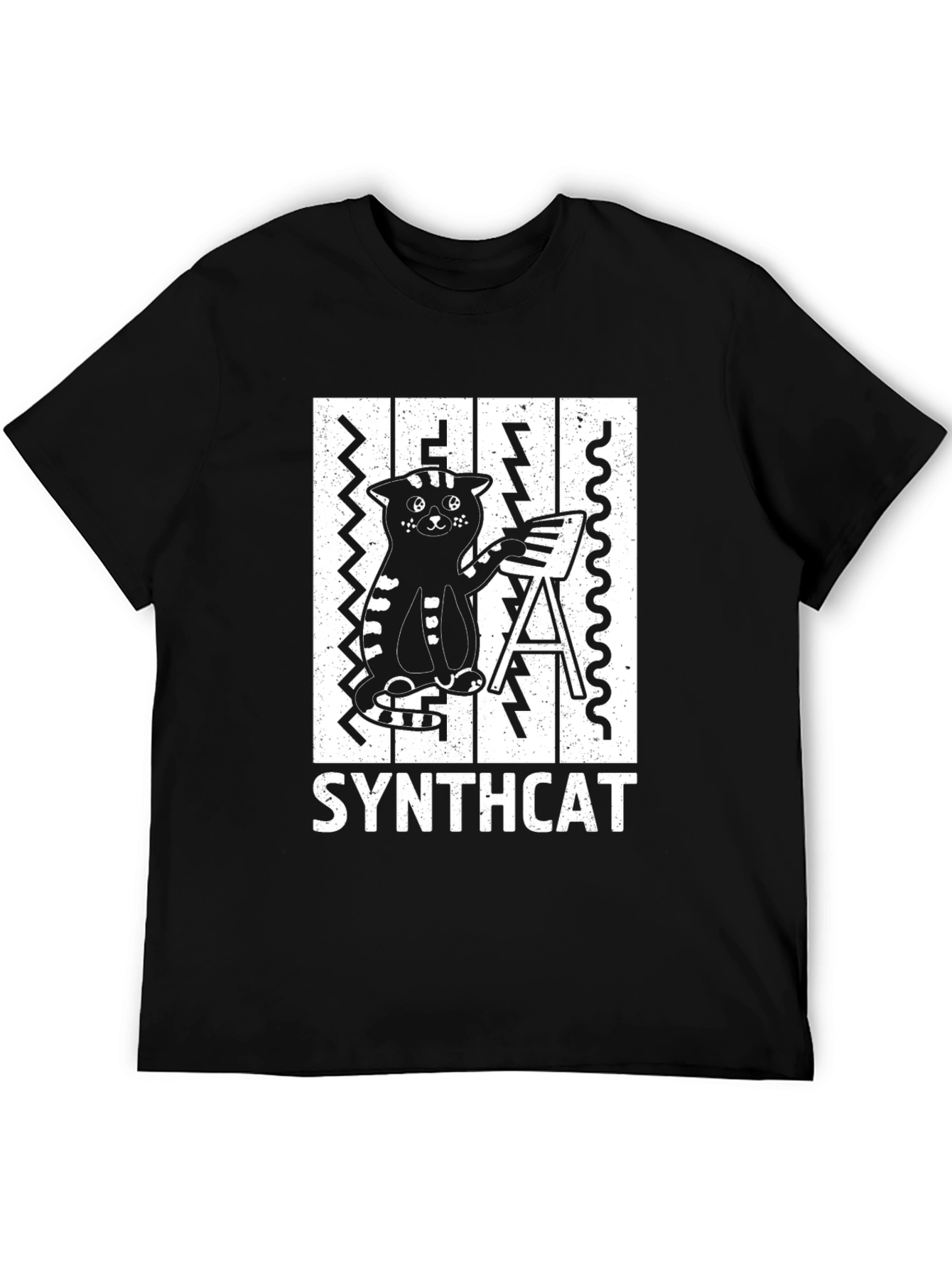 Synthcat Graphic T-Shirt - Cool Music Lover Tee